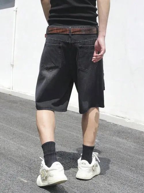 Jean × Vintage Cargo Shorts Washed Distressed Denim Size US 30 / EU 46 - 4 Thumbnail