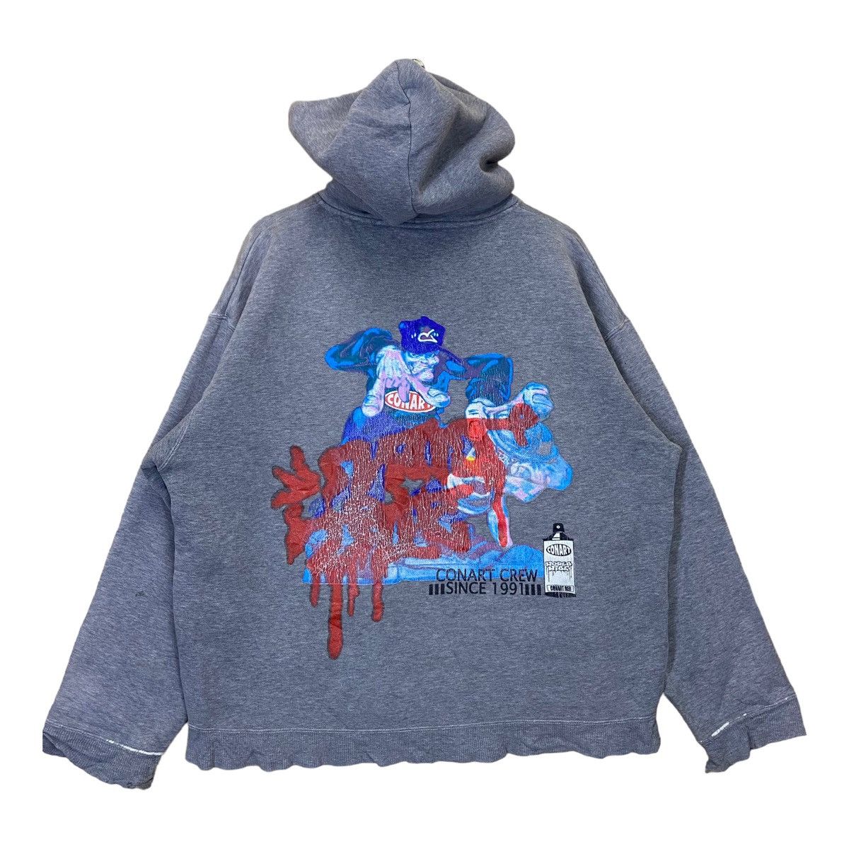 Japanese Brand VINTAGE 90s CONART GRAVITY DESIGN PULLOVER HOODIE Size US XL / EU 56 / 4 - 1 Thumbnail