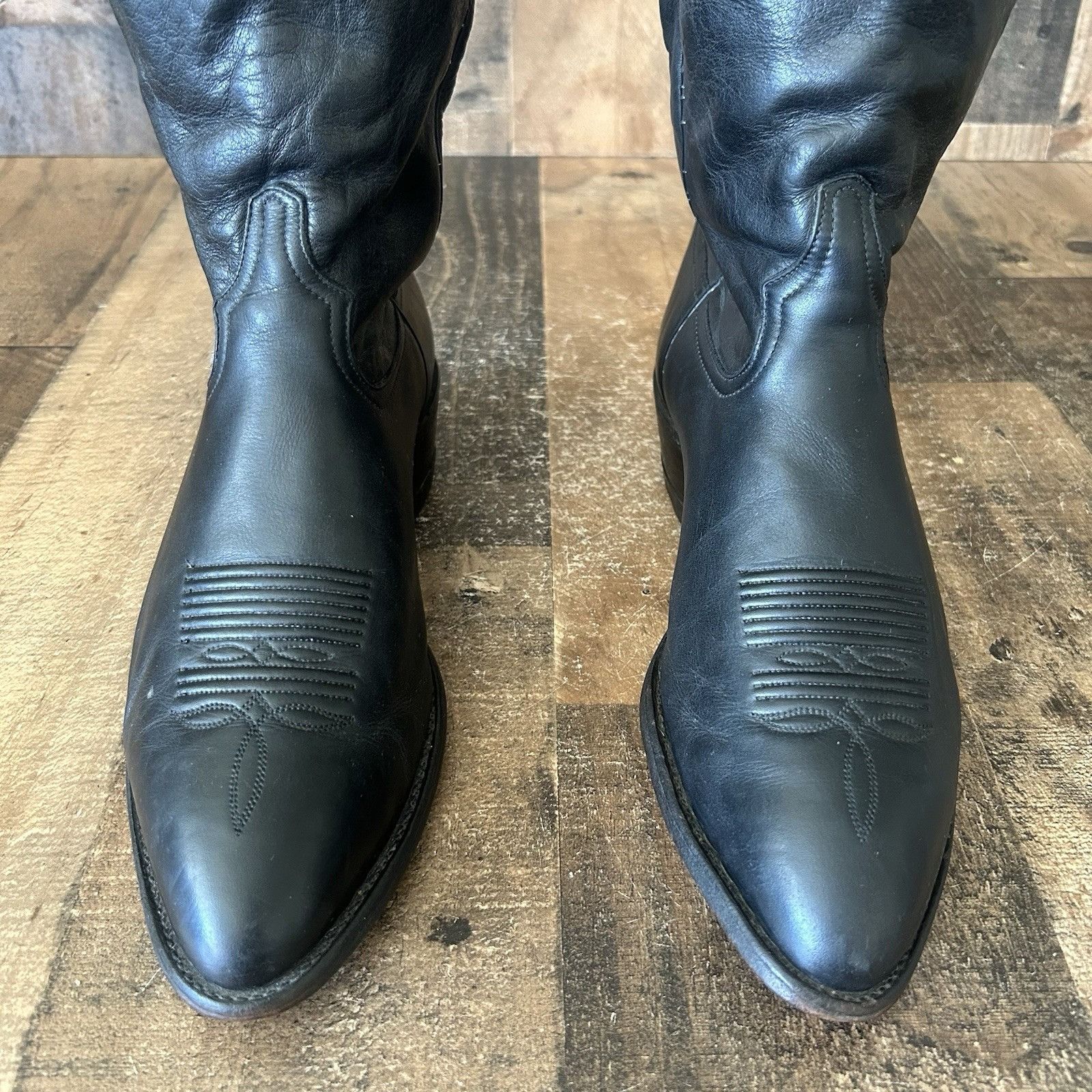 Tony Lama Tony Lama Vintage Classic Black Cowboy Boots Mens 10 D Size US 10 / EU 43 - 11 Thumbnail