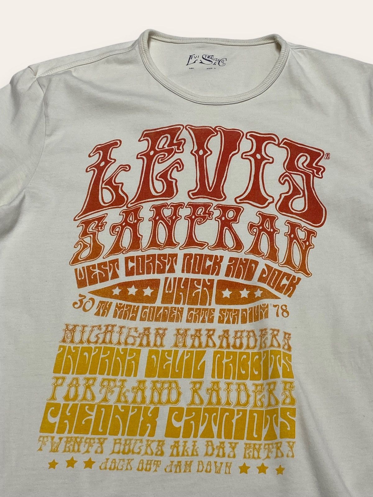 Levi's Vintage LEVIS San Fran Rock and Jock Tee Shirt Punk Grunge Size US M / EU 48-50 / 2 - 2 Thumbnail