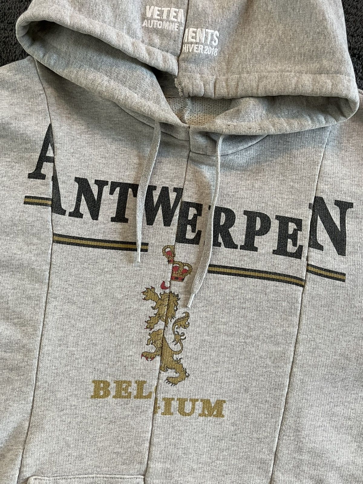 Vetements AW18 Antwerpen Grey Reconstructed Pullover Hoodie Size US M / EU 48-50 / 2 - 3 Thumbnail