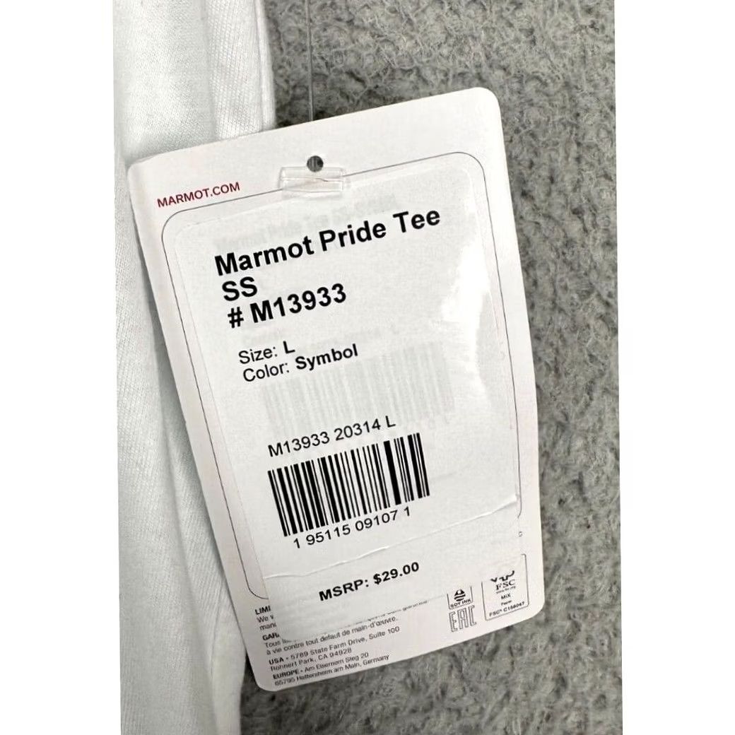 Marmot Marmot Pride Tee T-Shirt Adult Large White Organic Cotton Short Sleeve Mens NEW Size US L / EU 52-54 / 3 - 2 Thumbnail