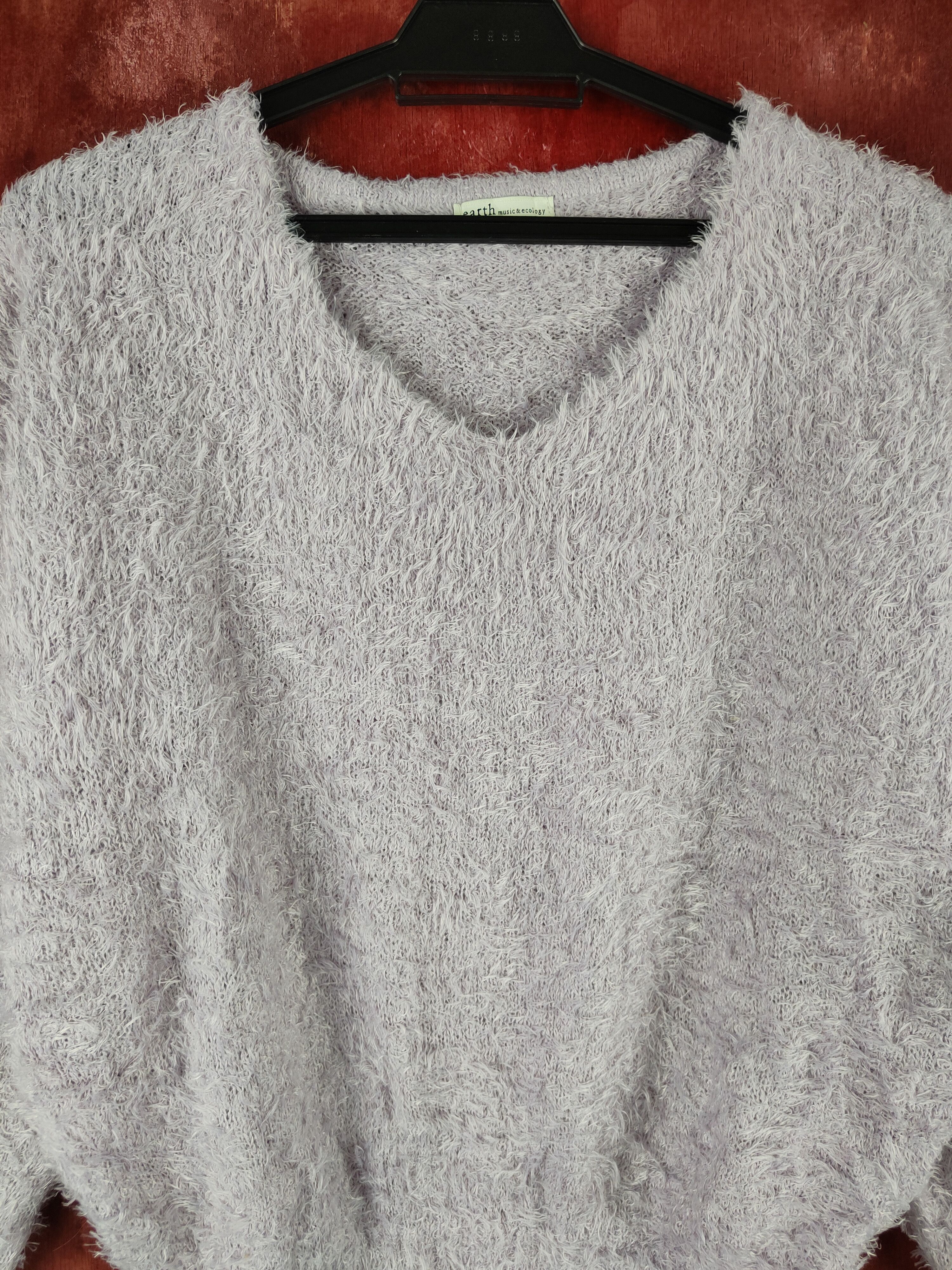 Homespun Knitwear Earth Music & Ecology Purple Fur Mohair Knitwear #S1978 Size M / US 6-8 / IT 42-44 - 2 Thumbnail