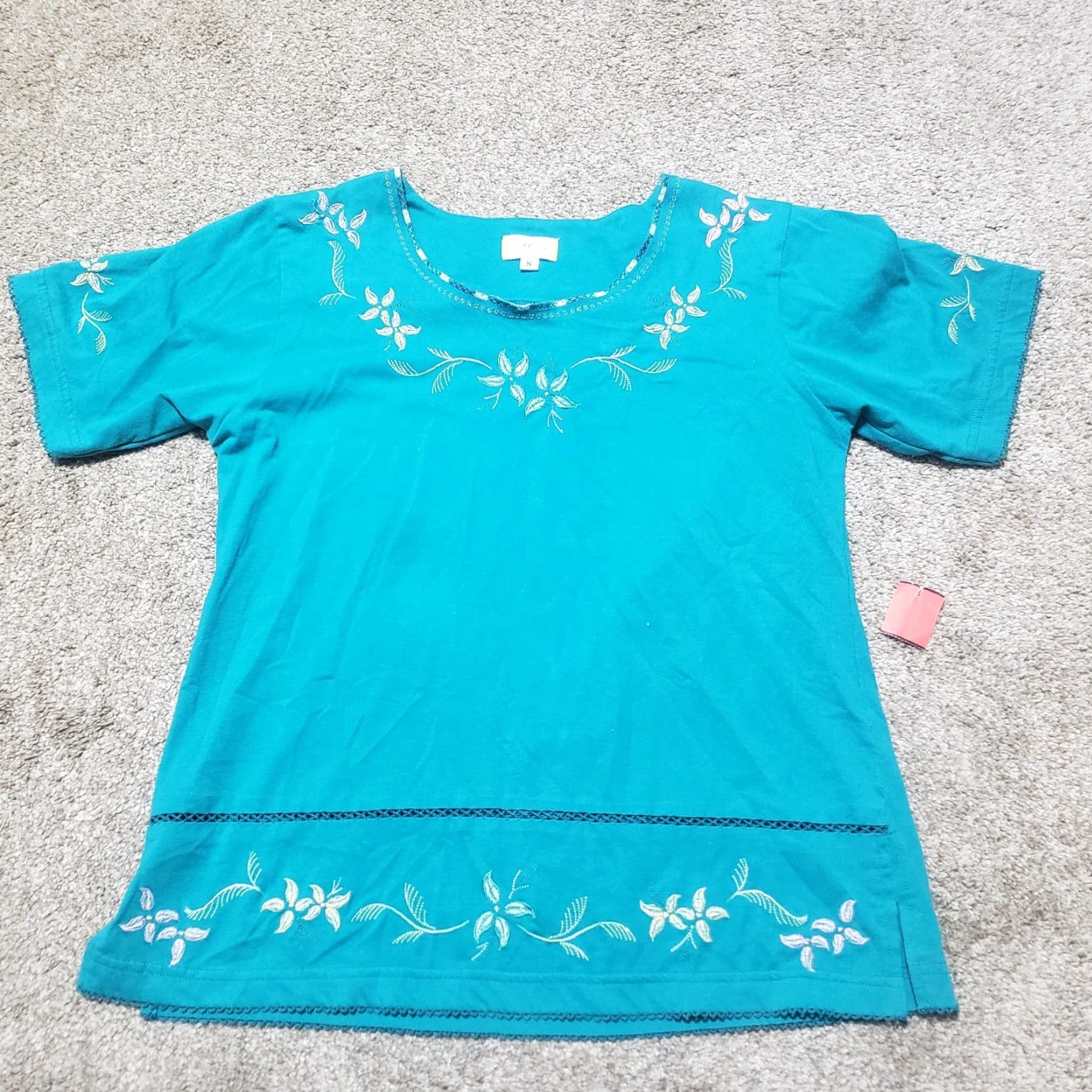 Vintage Vintage Blue Floral Shirt Adult Women Small Short Sleeve Casual Bohemian Style Size S / US 4 / IT 40 - 3 Thumbnail