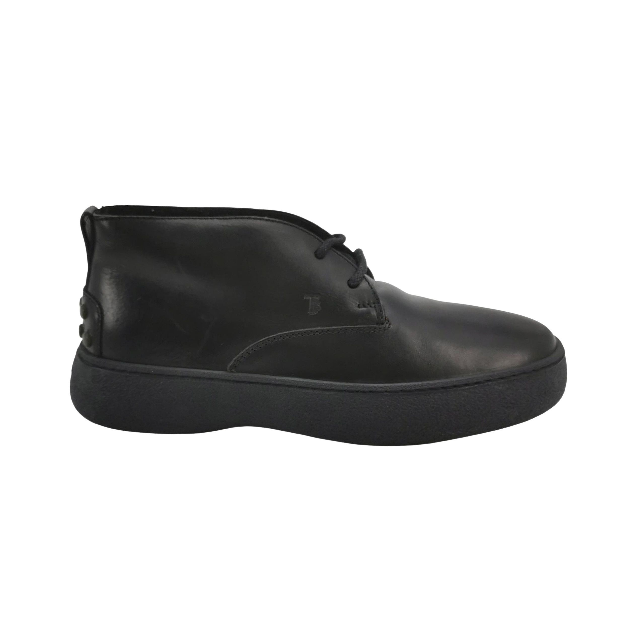 Tod's Tod's Black Leather Lug Sole Chukka Shoes 41 Size US 8 / EU 41 - 1 Thumbnail