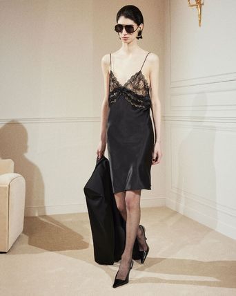 Saint Laurent Paris oc11z1125 lingerie Dress in Silk Satin Crepe in Black Size XS / US 0-2 / IT 36-38 - 5 Thumbnail