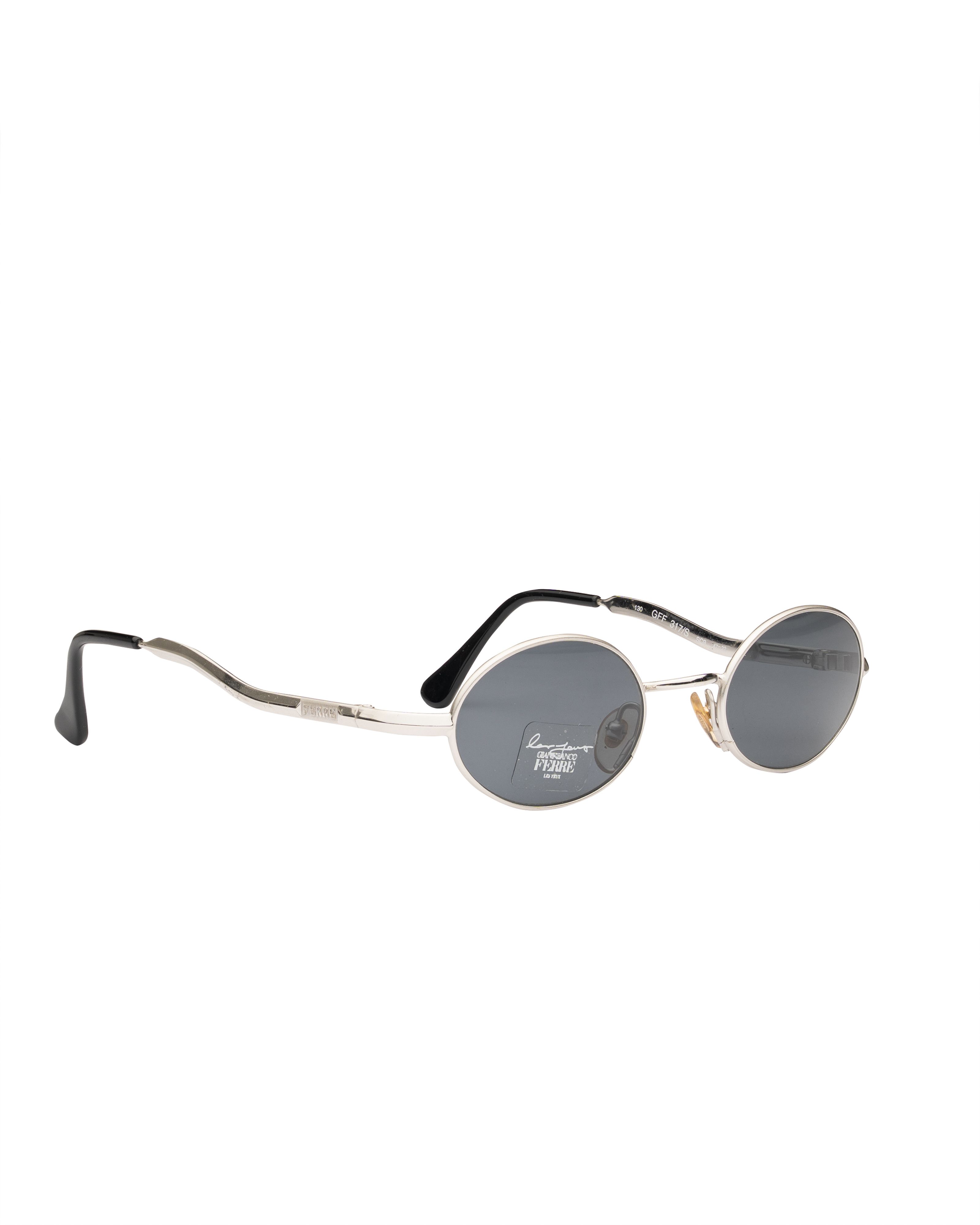 Gianfranco Ferre Gianfranco Ferre '90s Silver Bent Temples Oval Sunglasses Size ONE SIZE - 1 Thumbnail