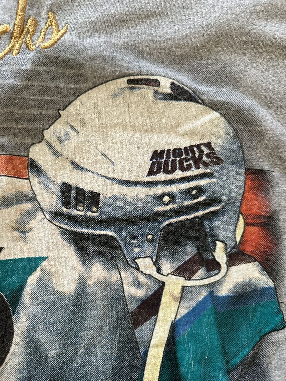 NHL × Nutmeg × Vintage Vintage 90s Nutmeg Disney Mighty Ducks NHL Hockey Tee 1995 Size US L / EU 52-54 / 3 - 4 Thumbnail
