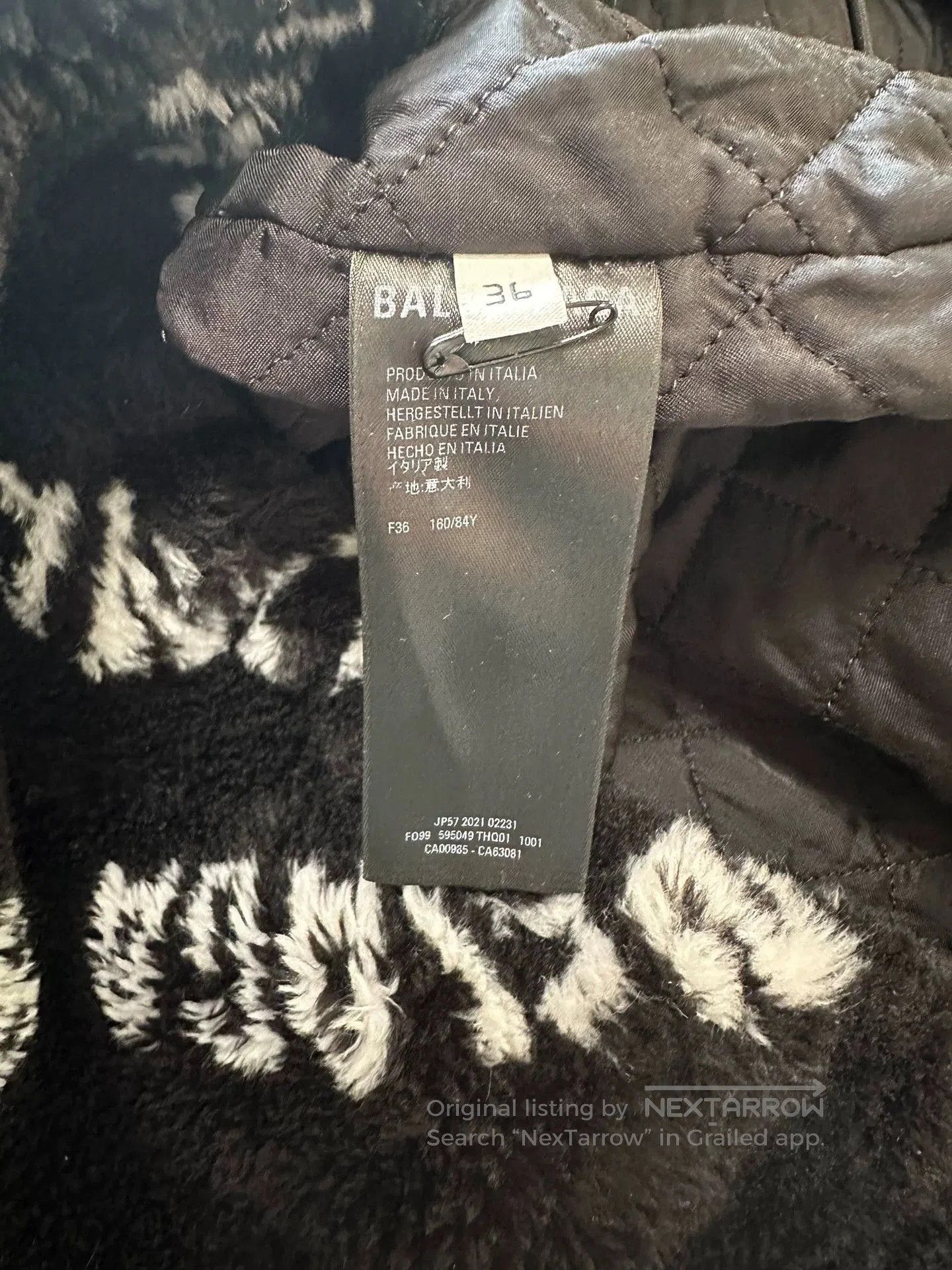 Balenciaga balenciaga black logo fur jacket. Size S / US 4 / IT 40 - 3 Thumbnail