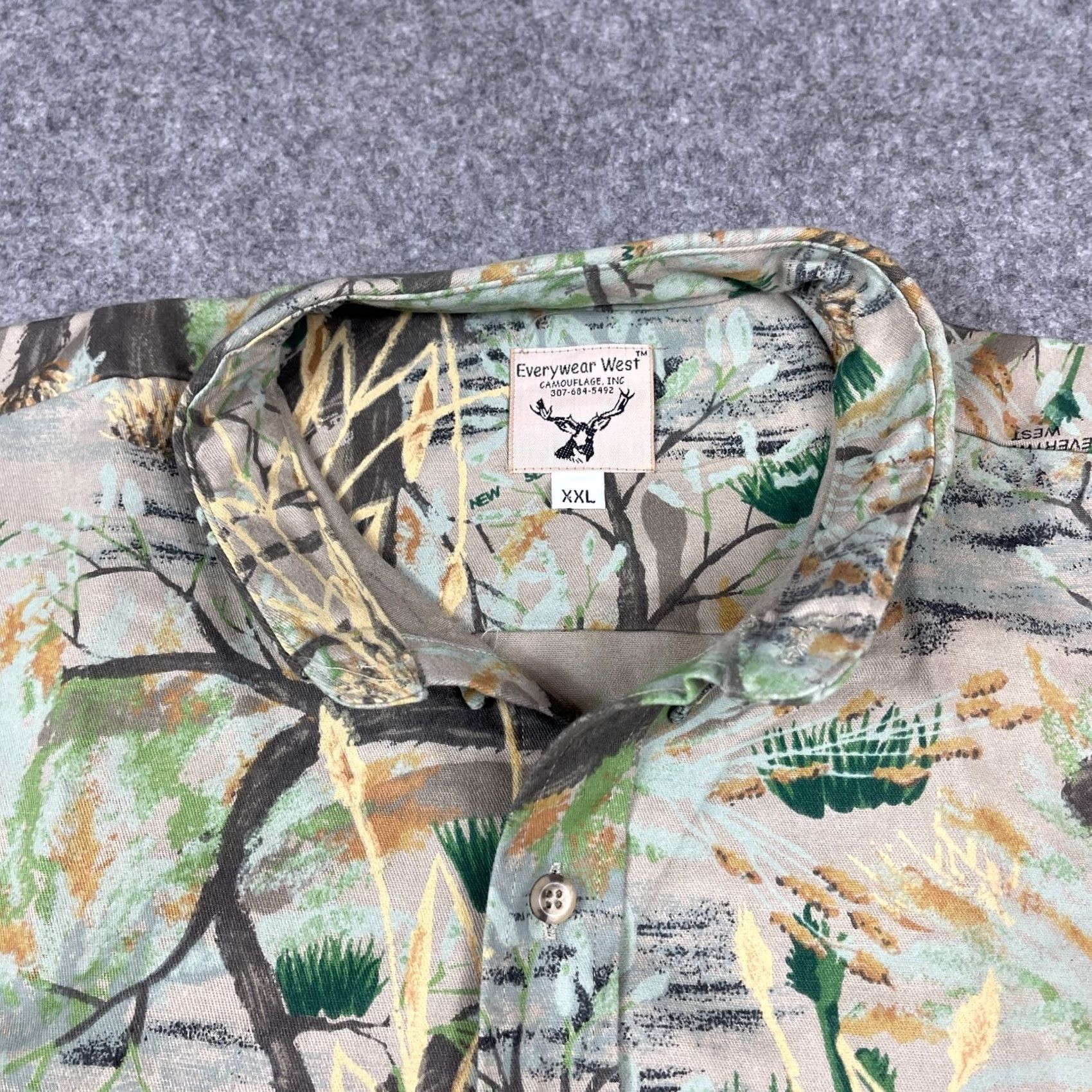 Vintage NWOT Everywear West Camo Hunting 2XL Button-Up Mens Shirt Size US XXL / EU 58 / 5 - 2 Thumbnail