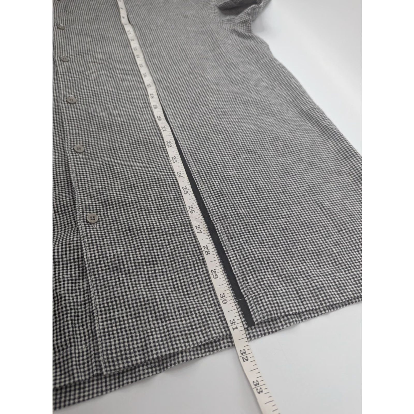 Vintage Havanera Linen Cotton Shirt Men's 2XL Gray Checkered Panel Stripe Casual Cuban Shirt Size US XXL / EU 58 / 5 - 4 Thumbnail