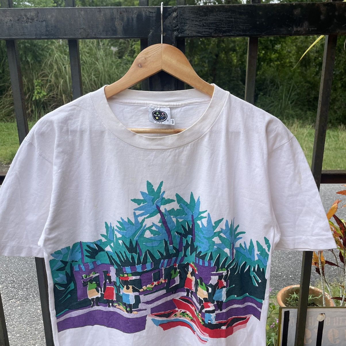 Maui and Sons × Vintage 🔥🔥Vintage 90s Maui And Sons Art Hawaiian Aloha Design Tee Size US M / EU 48-50 / 2 - 3 Thumbnail