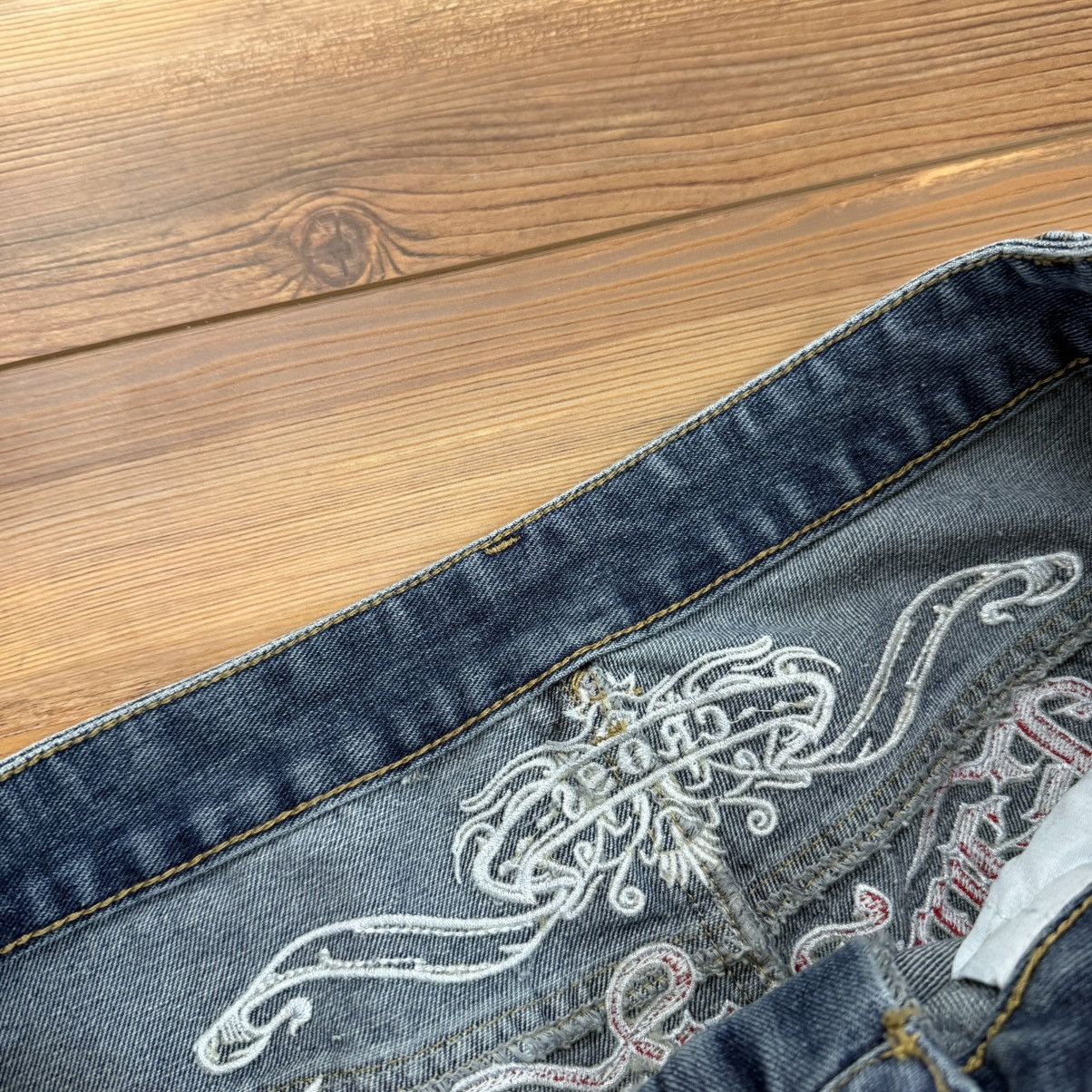 Other Baggy JNCO Style Embroidered Skate Denim Punk Blue Jeans Size US 28 / EU 44 - 4 Thumbnail