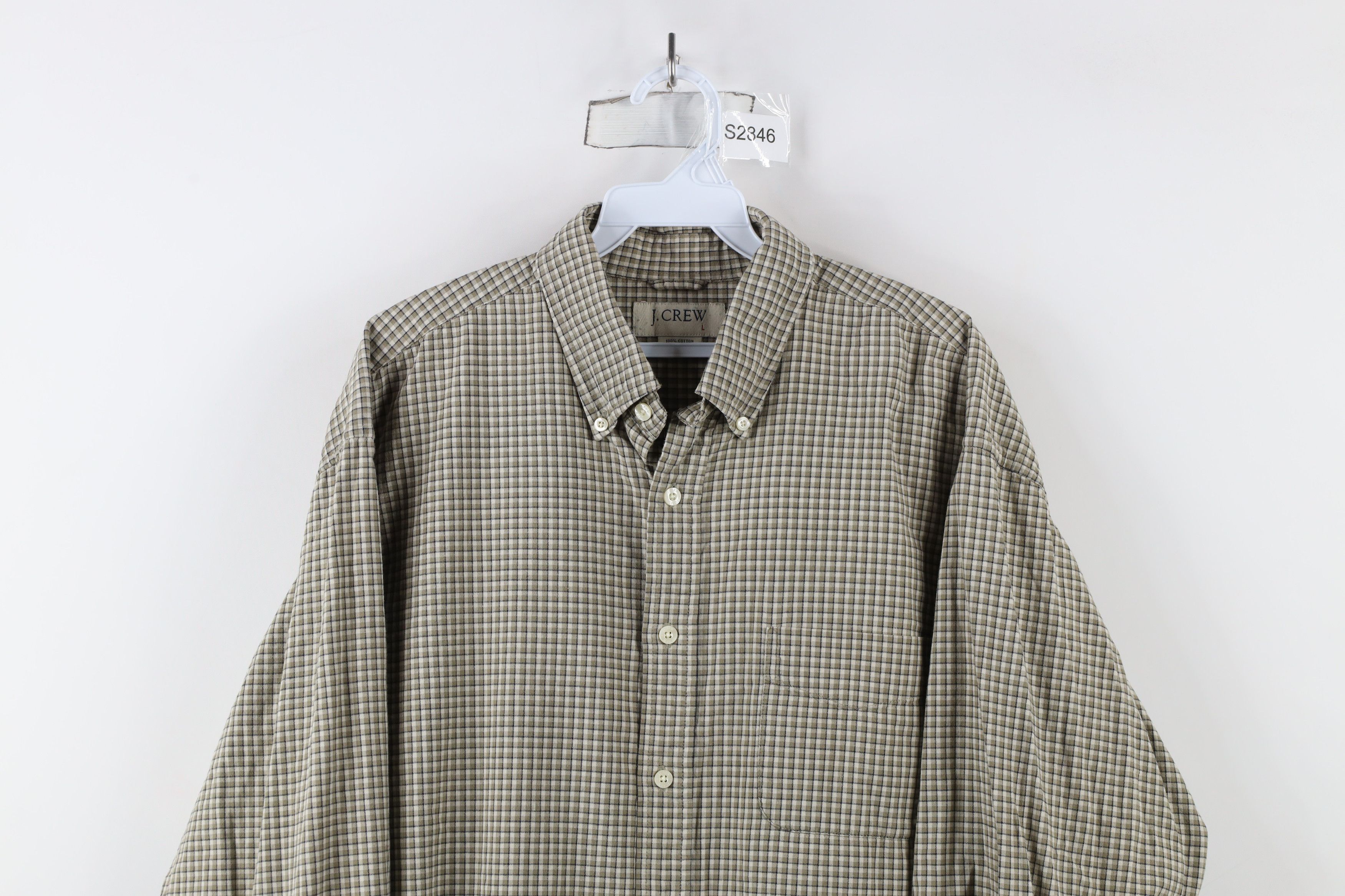 J.Crew × Vintage Vintage 90s J Crew Collared Button Down Shirt Plaid Cotton Size US L / EU 52-54 / 3 - 2 Thumbnail