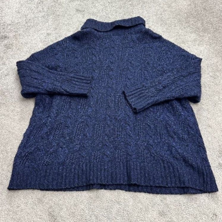 Torrid Torrid Wool? No—Torrid Marbled Cable Pointelle Knit Cowl Pullover Sweater Womens Plus 2X Blue Size XXL / US 16-18 / IT 52-54 - 2 Thumbnail