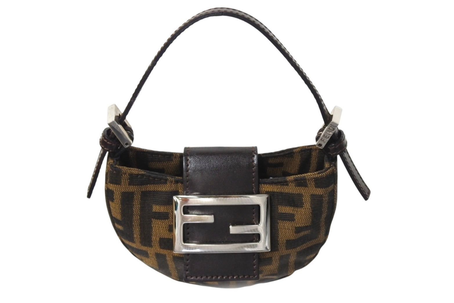 Fendi Zucca Mini Pouch One-Shoulder Bag in Brown, Men's