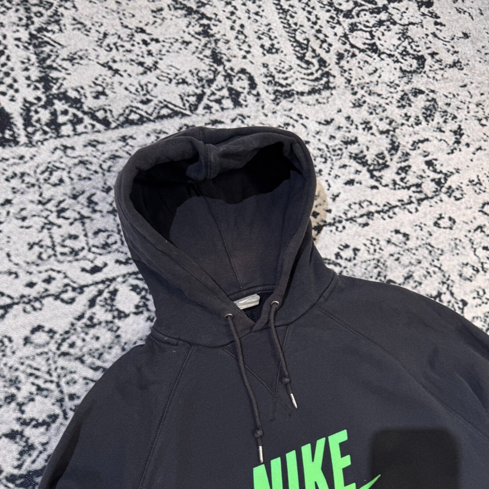 Nike × Vintage Nike Black Cotton Hoodie Size XL Y2k 90s Center Swoosh Size US XL / EU 56 / 4 - 7 Thumbnail