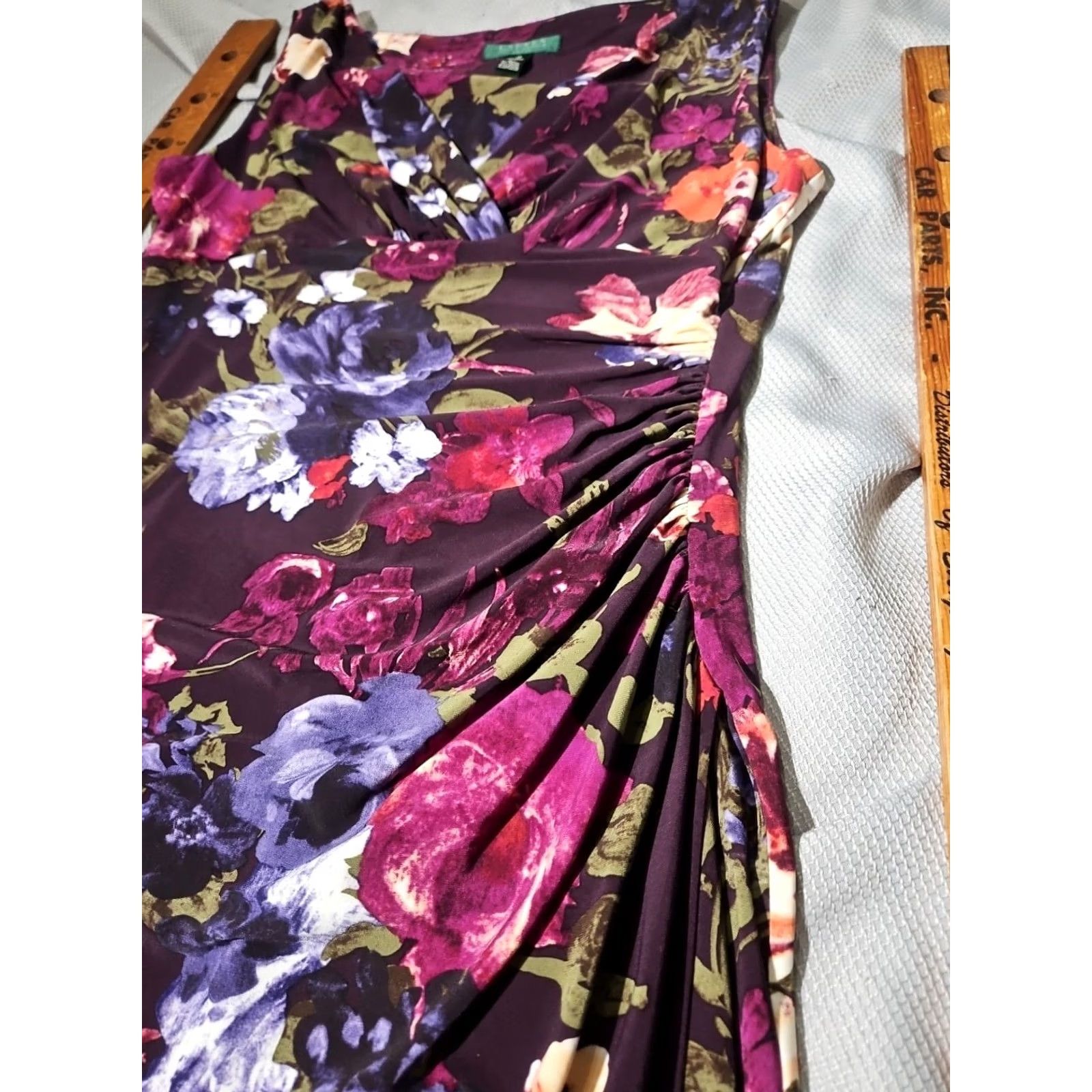 Ralph Lauren Lauren Ralph Lauren Dress Womens Sz 12 Multicolor Floral Shift Ruched Midi Shirt Dress Womens Size 12 Multicolor Floral Shift Ruched Midi Size XL / US 12-14 / IT 48-50 - 5 Thumbnail