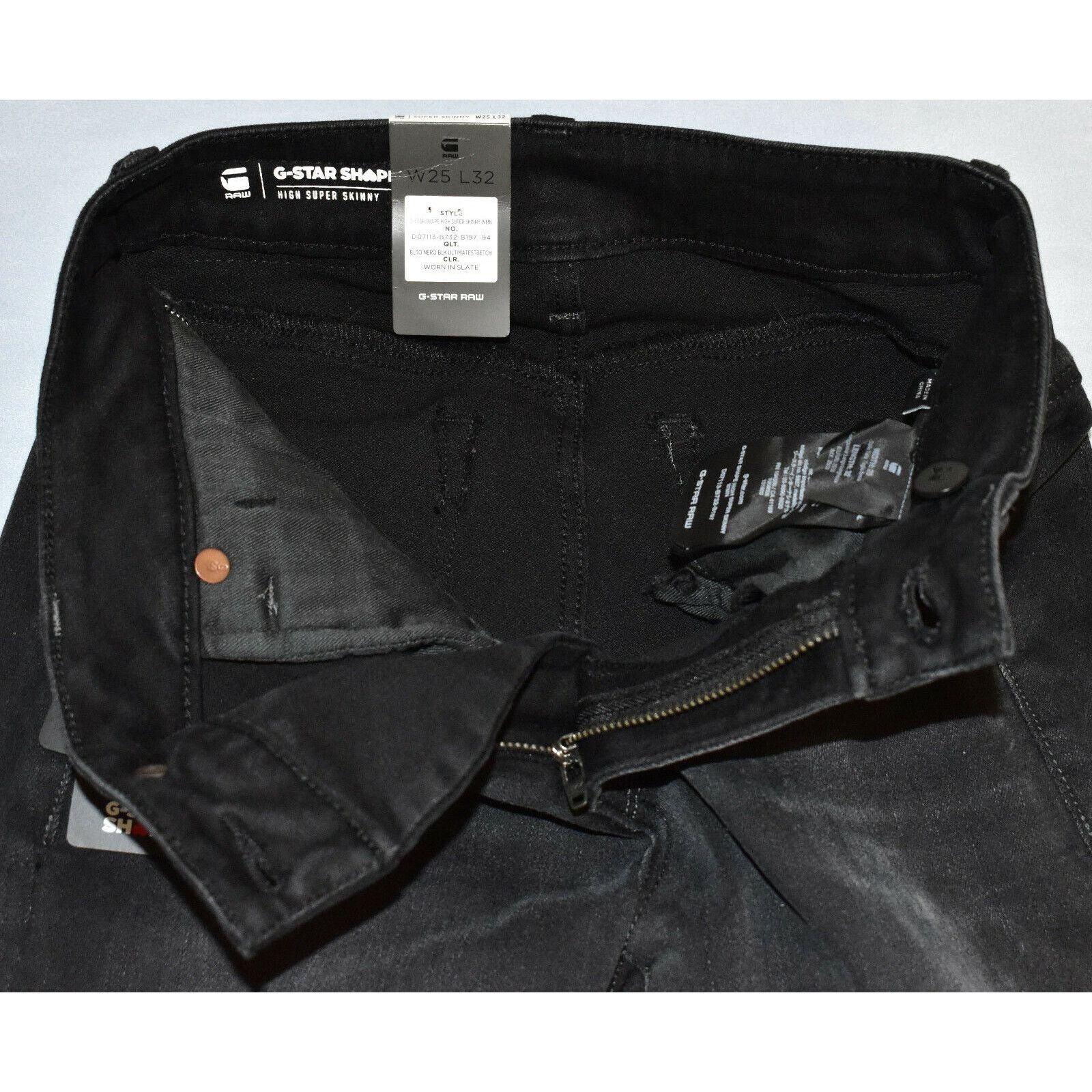 G-Star NEW G STAR SHAPE RAW Black Stretch High Skinny Jeans 25 $180 Size 25" / US 0 / IT 36 - 5 Thumbnail