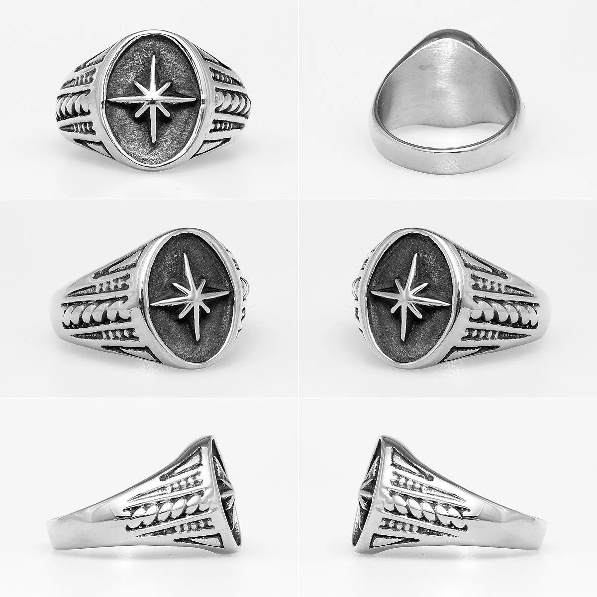Jewelry North Star Ring Streetwear Jewelry Fashion Gift Size ONE SIZE - 6 Thumbnail