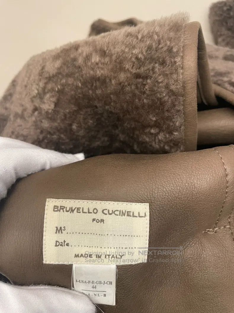 Brunello Cucinelli Brunello Cucinelli Dark Brown Genuine Leather Wool Cashmer Size M / US 6-8 / IT 42-44 - 4 Thumbnail