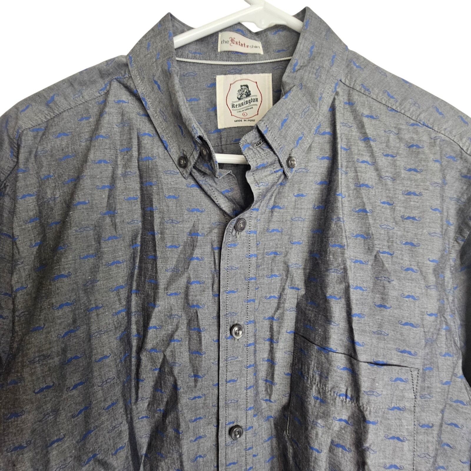 Kennington Ltd. Vintage Kennington Mens Mustache Print Button Shirt Size L Size US L / EU 52-54 / 3 - 2 Thumbnail