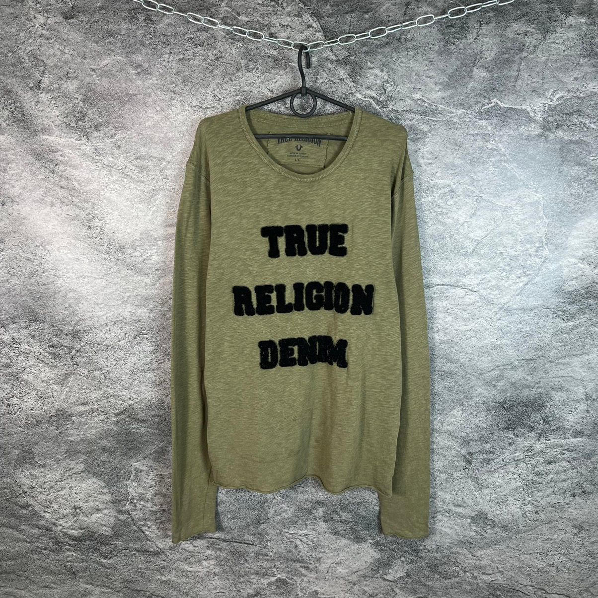 Pre-owned True Religion X Vintage True Religion Denim Longsleeve 90's In Swamp Green