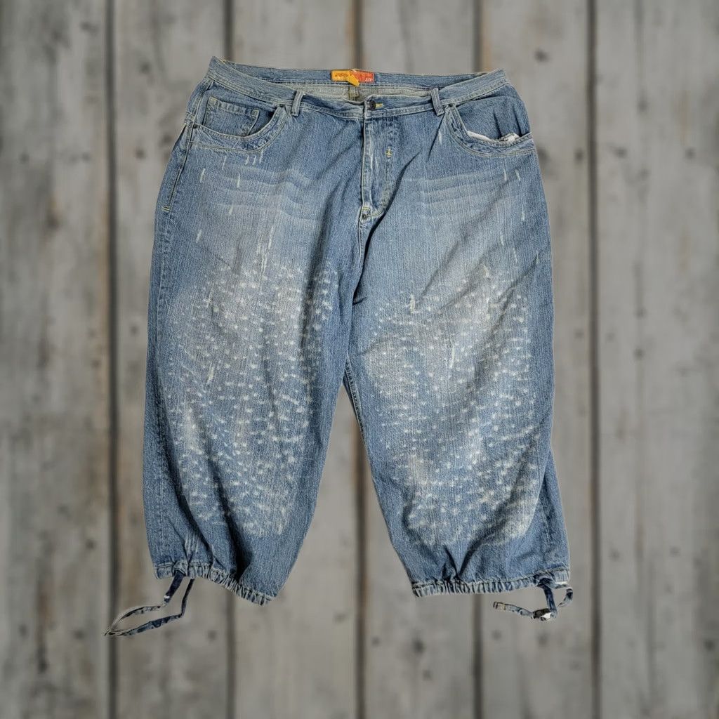Vintage State Property Jeans Hip Hop Baggy Embroidered Sky Cloud Distressed 48 x 30 Denim Men's Regular Size 48 Inseam 30 Size US 32 / EU 48 - 1 Thumbnail