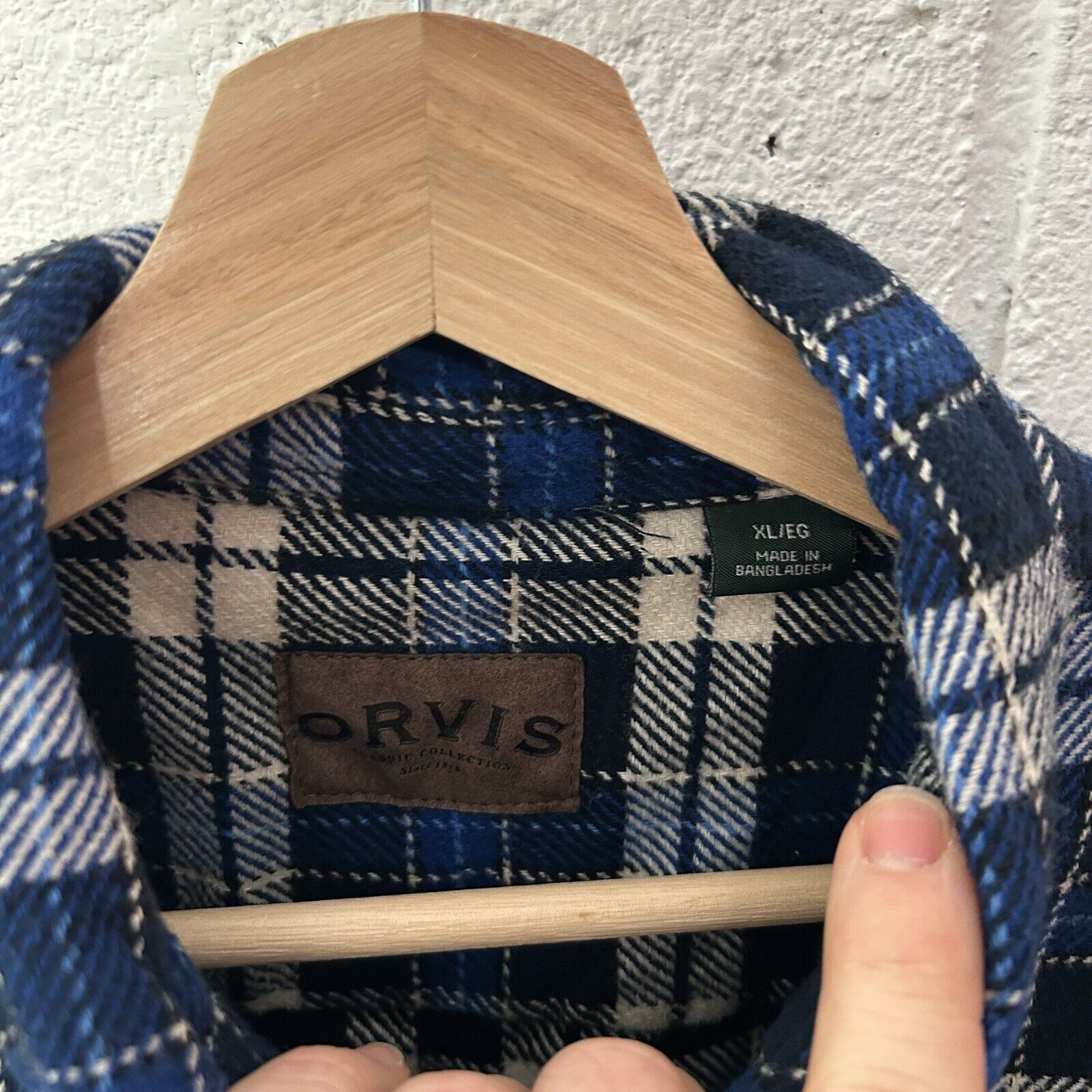 Orvis Orvis Heavy Flannel Plaid Button-Up “Blue White” Size US XL / EU 56 / 4 - 4 Thumbnail