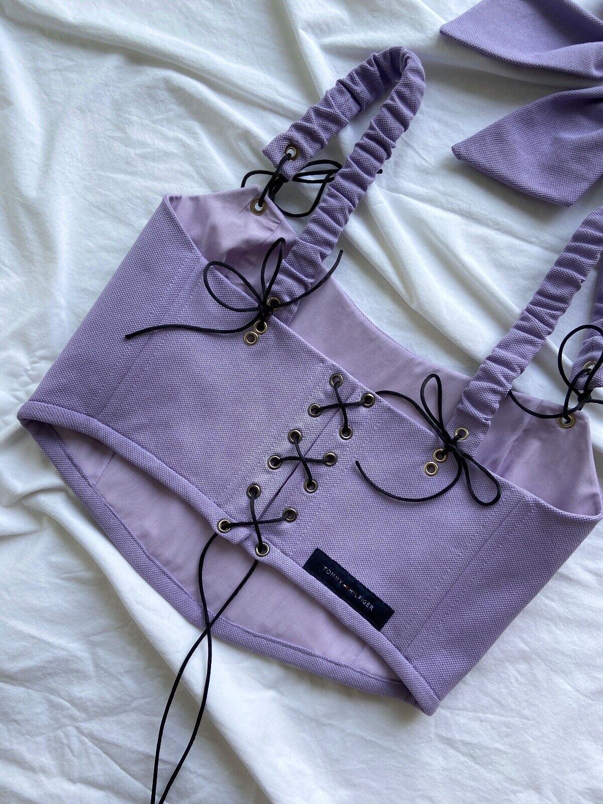 Handmade Handmade Tommy Hilfiger Purple Women's Tank Crop Top Corset Size S / US 4 / IT 40 - 10 Thumbnail