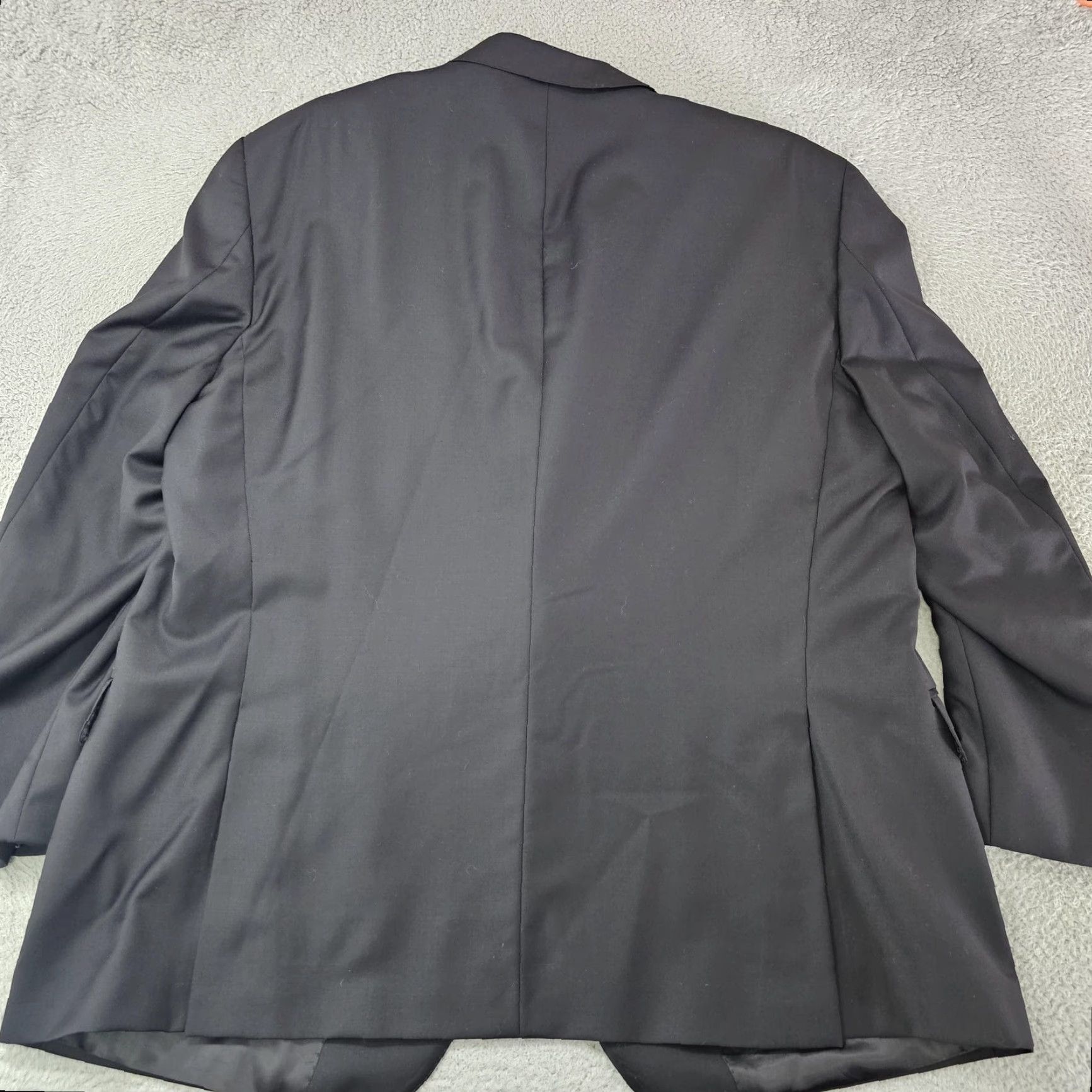 Peter Millar Peter Millar Blazer Mens 52R Black Wool Notch Lapel Two-Button Lined Size 52R - 7 Thumbnail