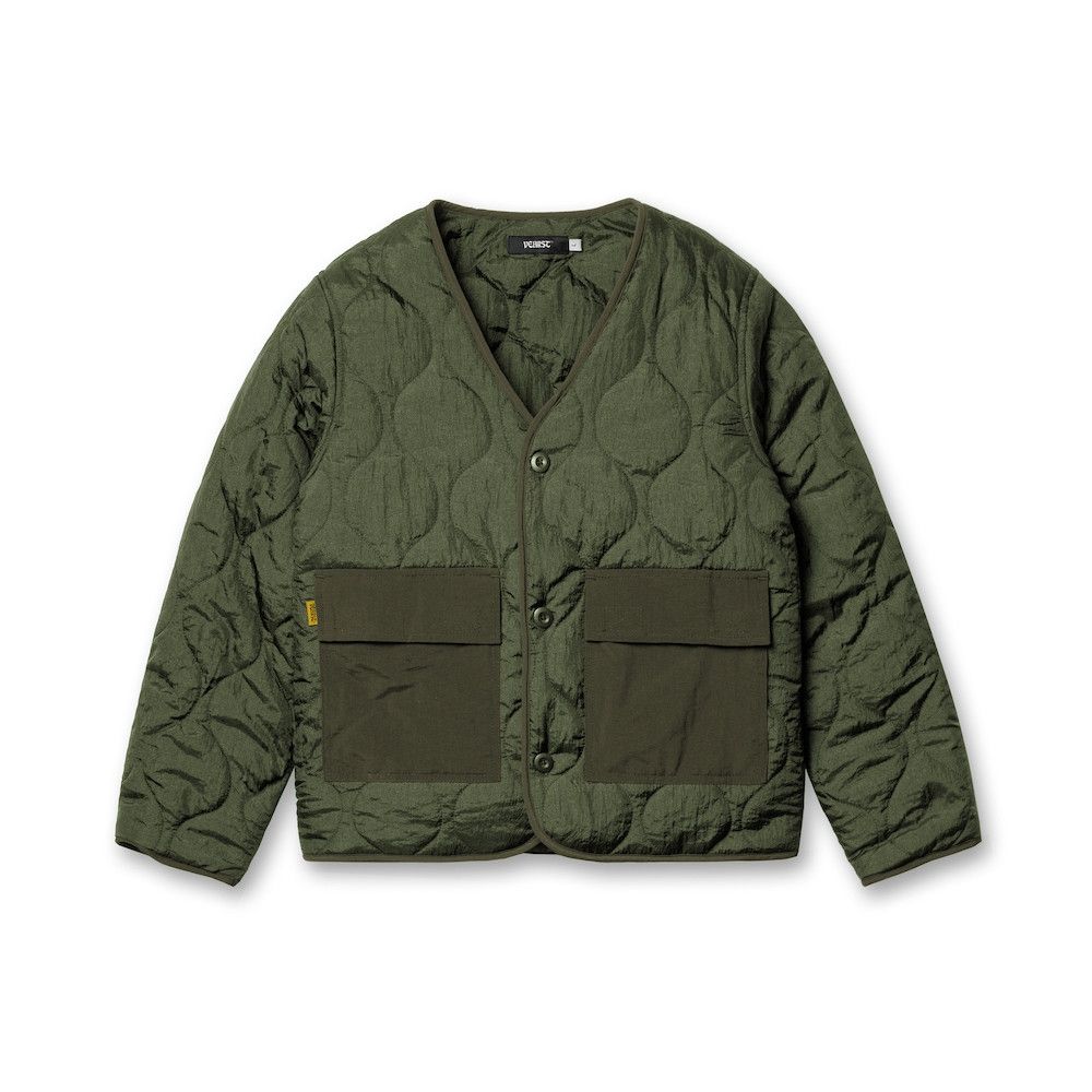 image of Bomber Jacket Vearst Jaket Puffer Quilted Breton Olive in Green, Women's (Size Large)