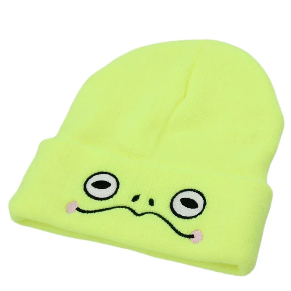 Other Sad Green Frog Knitted Hats Embroidery Size ONE SIZE - 2 Thumbnail