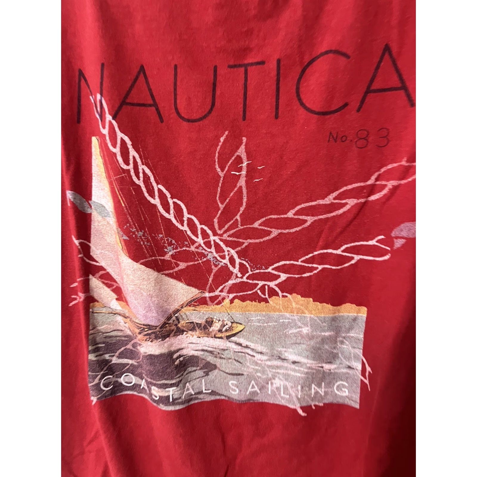 Nautica Nautica Coastal Sailing Club Red XL Men Graphic Tee Crew Neck Shirt Short Sleeve Size US XL / EU 56 / 4 - 3 Thumbnail