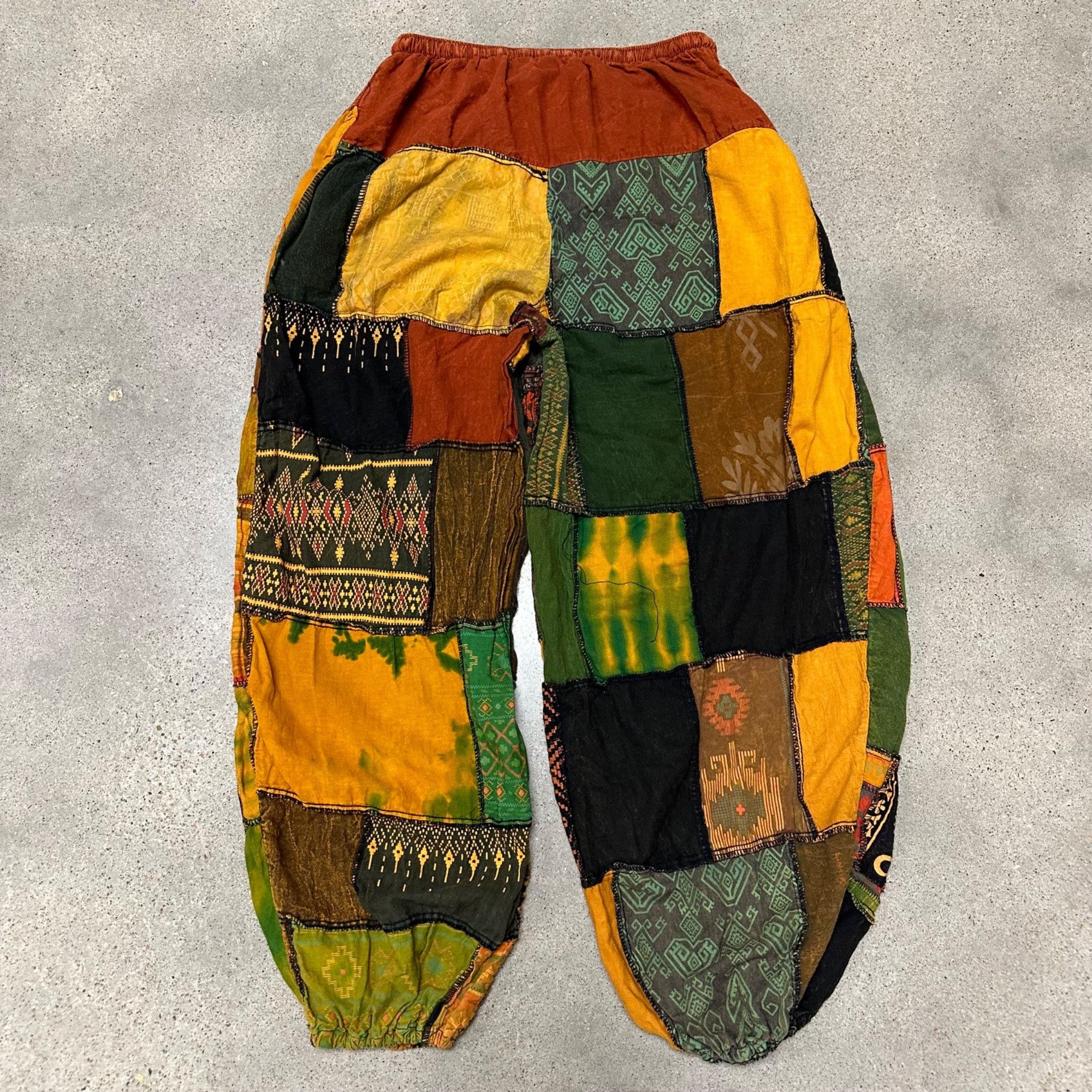 Vintage Vintage Unique Patterned Patchwork Hippie Baggy Pants Size US 30 / EU 46 - 2 Thumbnail
