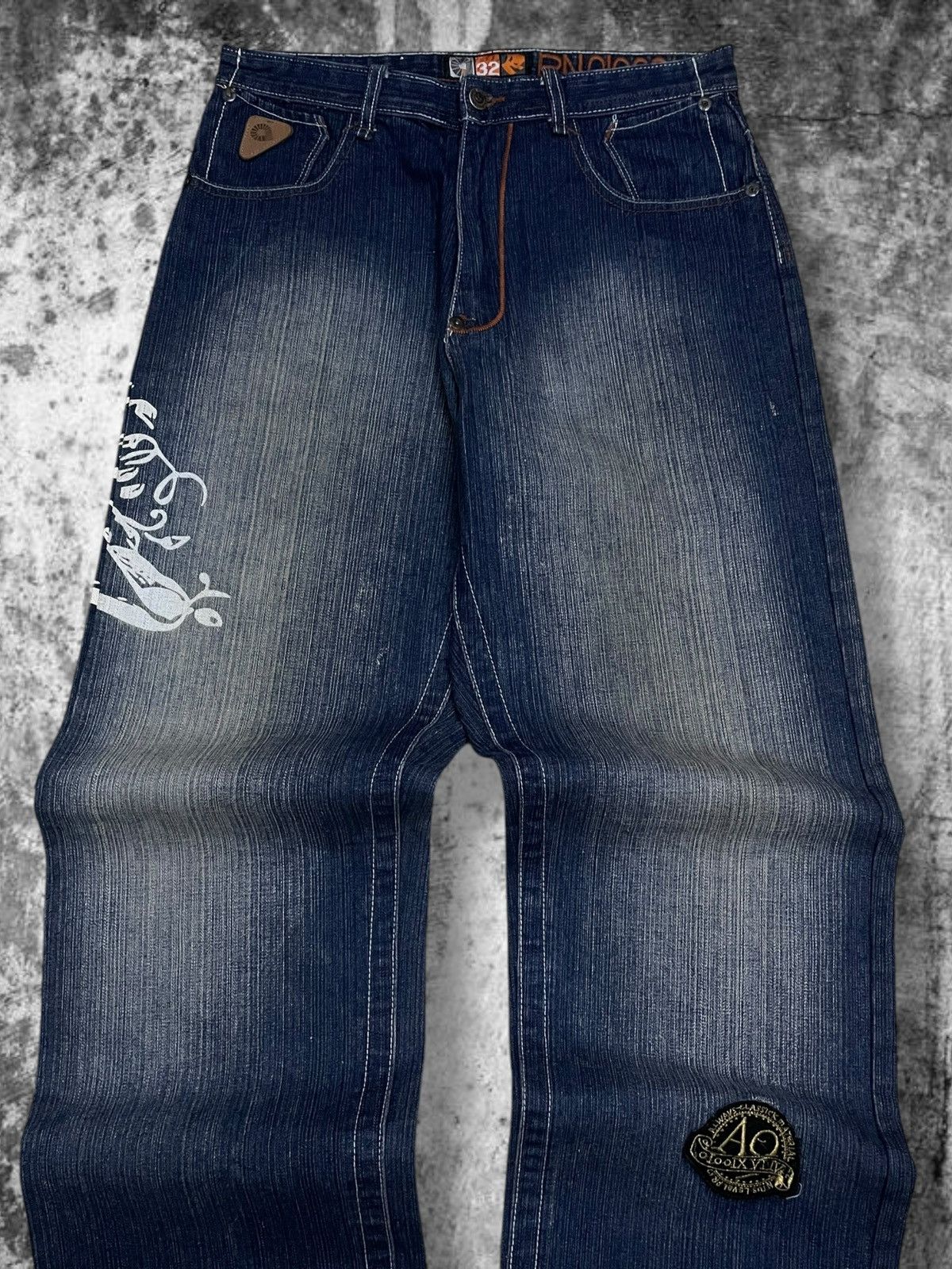 Japanese Brand Vintage Designer 90’s Akcdemiks Art Baggy Streewear Denim Size US 31 - 12 Thumbnail