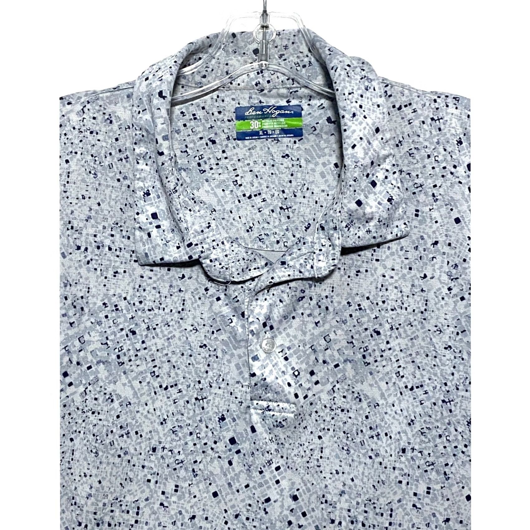 Hogan Ben Hogan Performance Polo Shirt Men XL Athleisure Geometric Golf Resort Wear Shirt Short Sleeve Blue Mens XL Size US XL / EU 56 / 4 - 2 Thumbnail