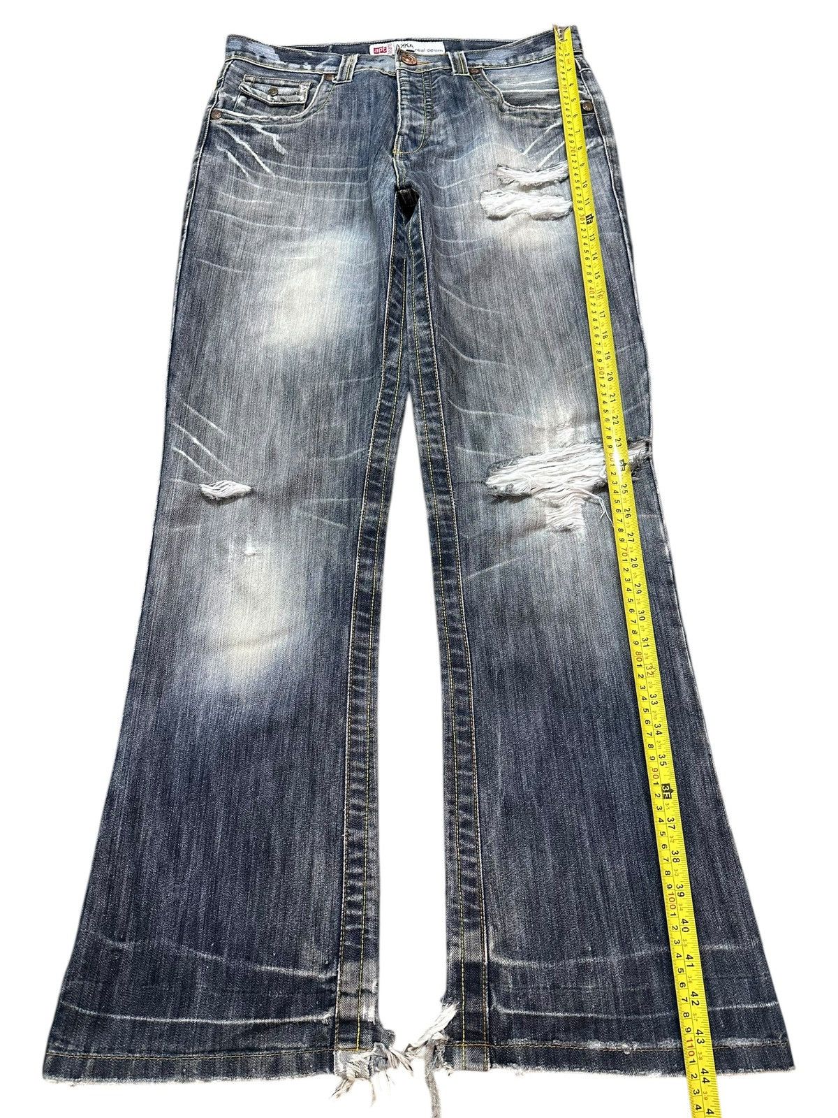 Hysteric Glamour Vintage Japanese Brand Faded Wash Distressed Wide Leg Jeans Size US 34 / EU 50 - 11 Thumbnail