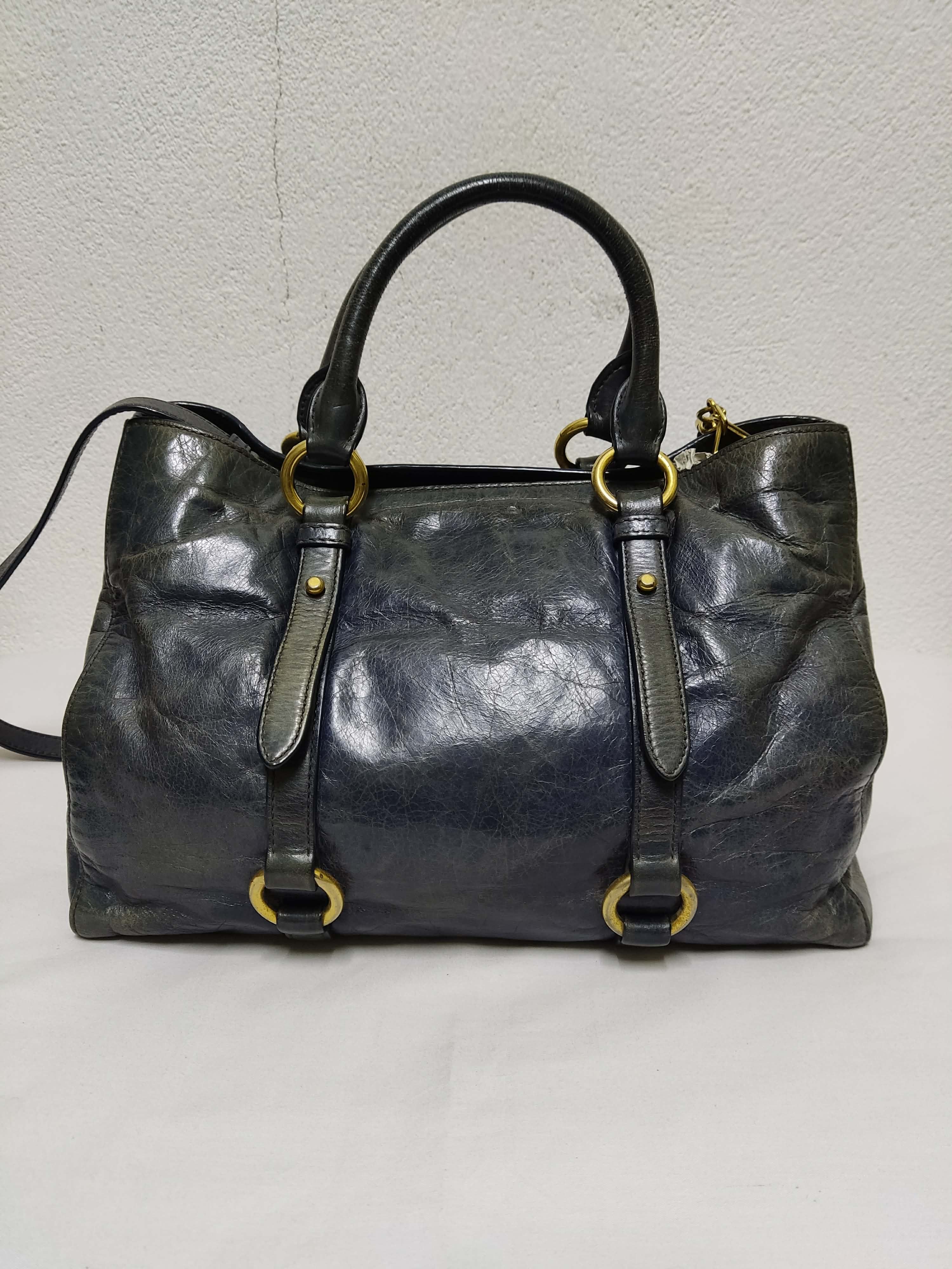 Miu Miu Authentic MIU MIU Vitello Lux Leather Handbag / Tote Bag Size ONE SIZE - 5 Thumbnail