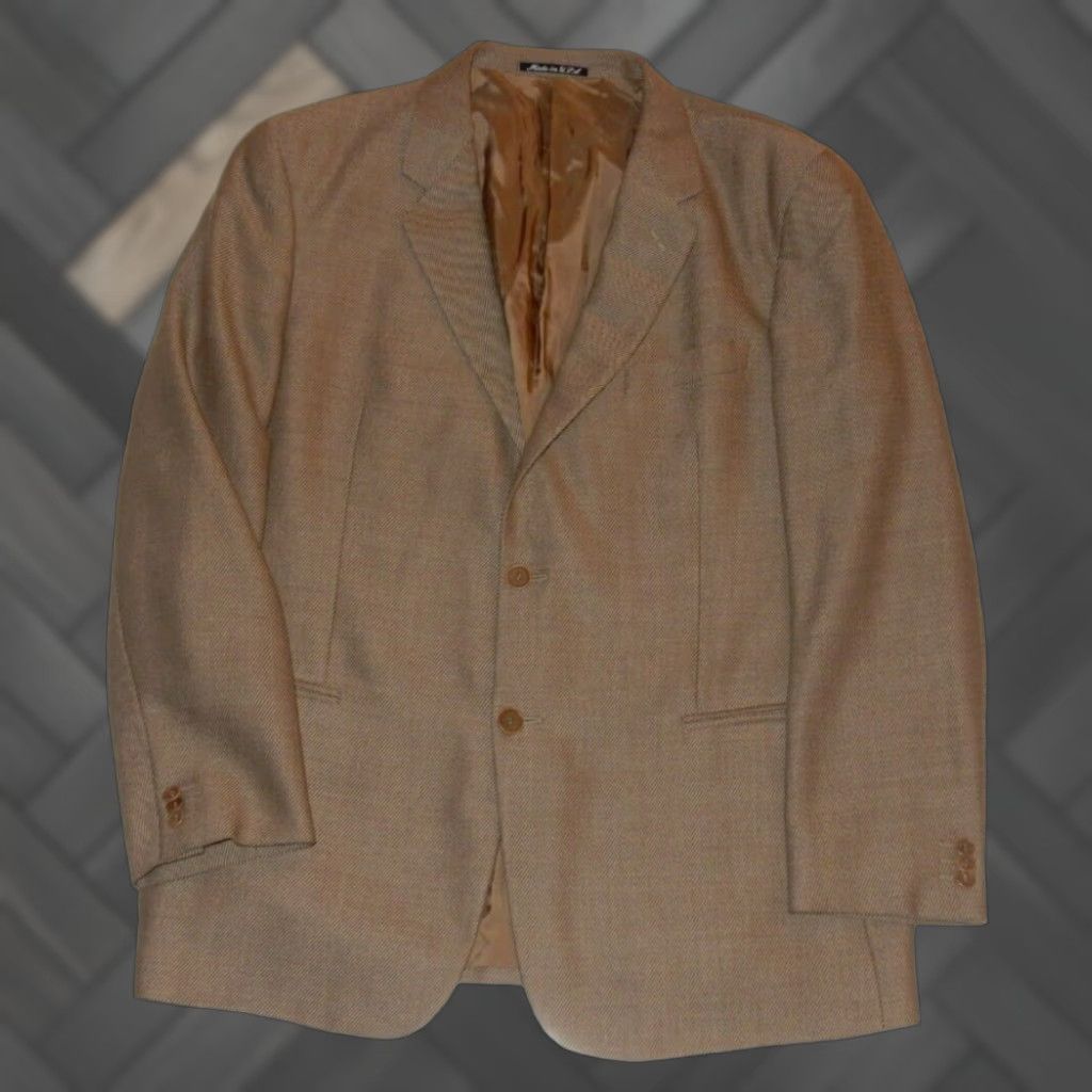 Giorgio Armani Mani By Giorgio Armani Mens Brown Wool Blazer Sport Coat Jacket Size 44 Regular Size 44R - 1 Thumbnail
