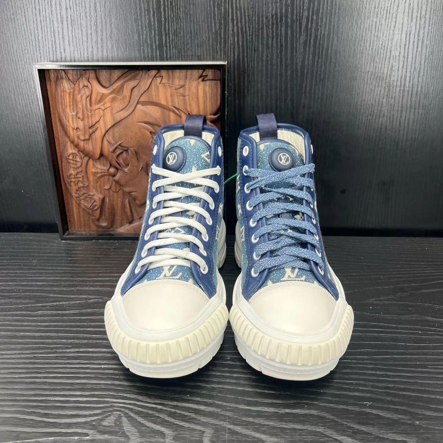 Louis Vuitton LV Squad White Blue Denim Jeans 36 Mint Size US 5.5 / IT 35.5 - 4 Thumbnail