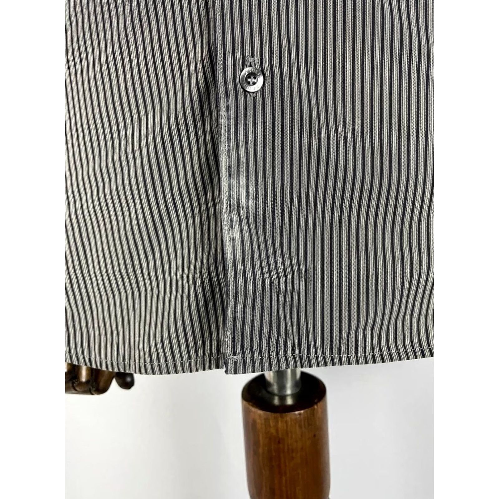 Lacoste Lacoste Shirt Size 38 Gray Striped Cotton Collared Short Sleeve Casual Mens Size US M / EU 48-50 / 2 - 7 Thumbnail