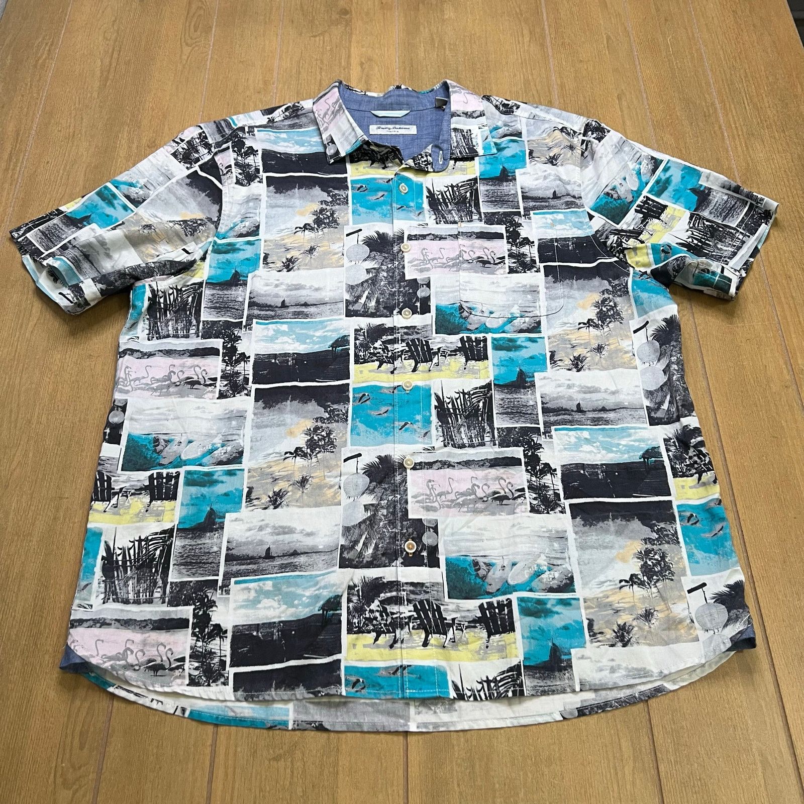 Tommy Bahama Tommy Bahama Tortola Camp Shirt Mens XXL Beach Photo Print Size US XXL / EU 58 / 5 - 11 Thumbnail