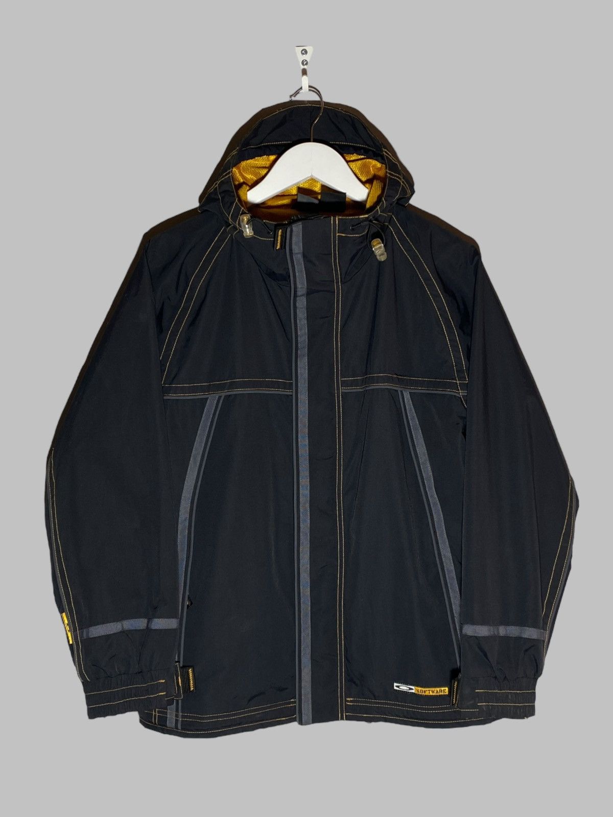 🔥 Y2K OAKLEY SOFTWARE TECH JACKET BLACK YELLOW VIBES