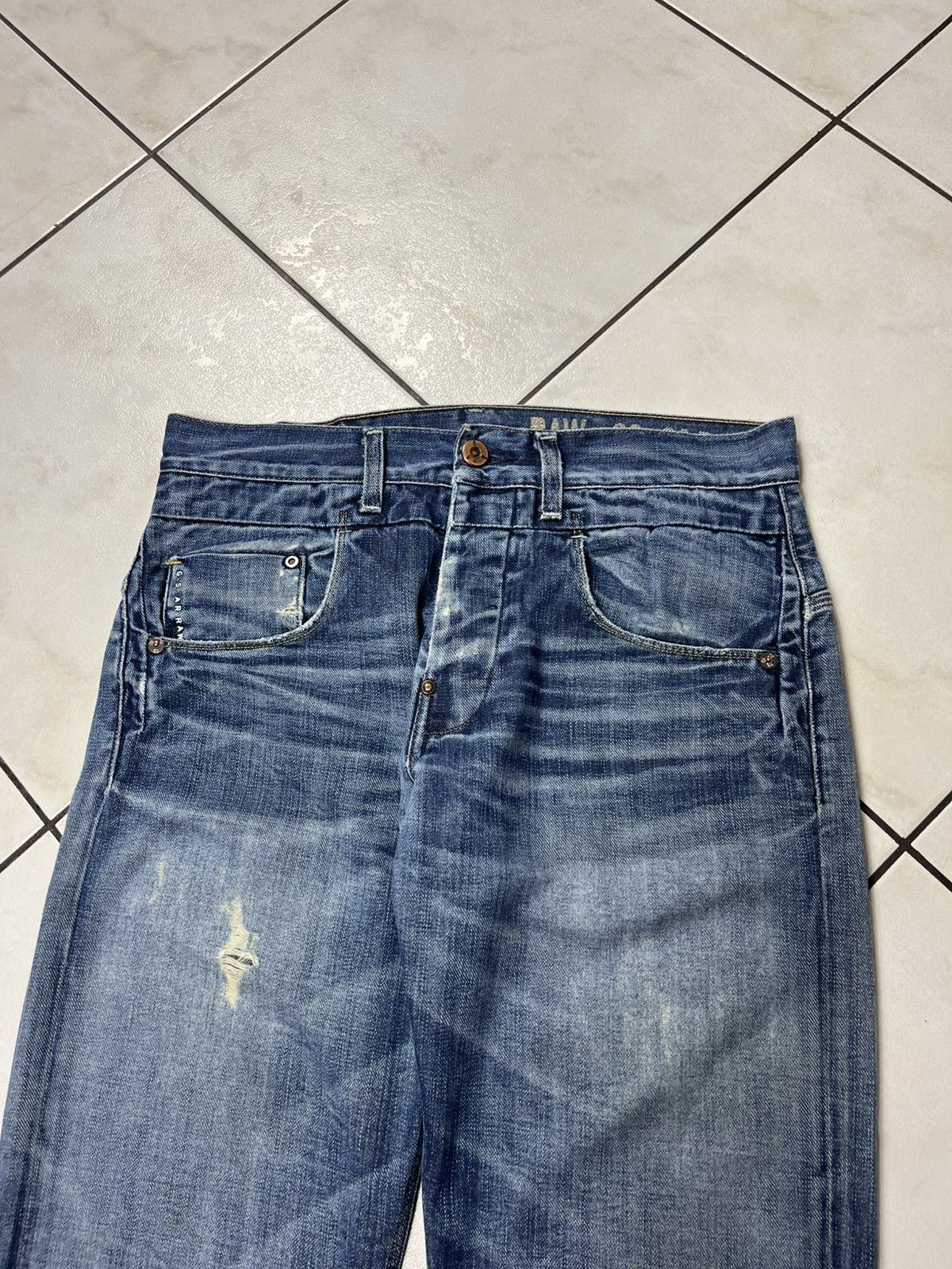 G-Star × If Six Was Nine × Le Grande Bleu (L.G.B.) Vintage G-Star Raw distressed y2k denim jeans rotor straight Size US 31 - 3 Thumbnail