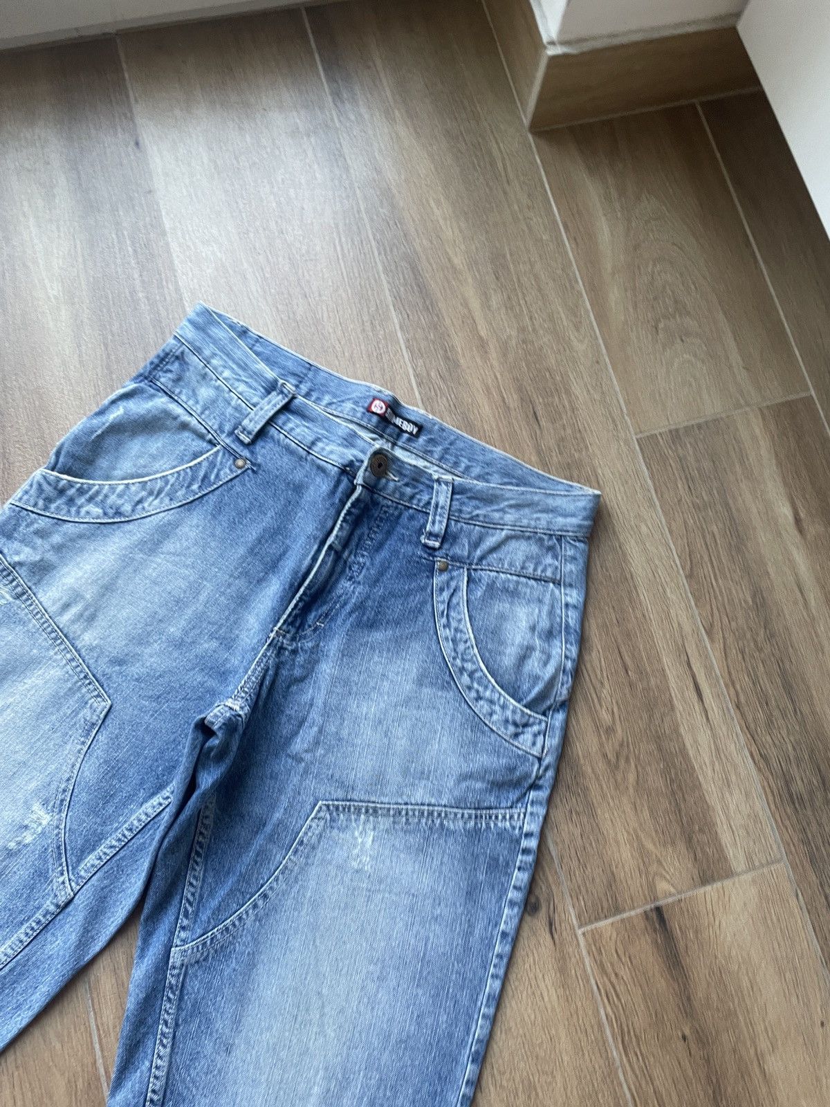 Vintage Vintage Double Knee Shorts Jeans Jorts Japanese Avant Garde Size US 32 / EU 48 - 5 Thumbnail