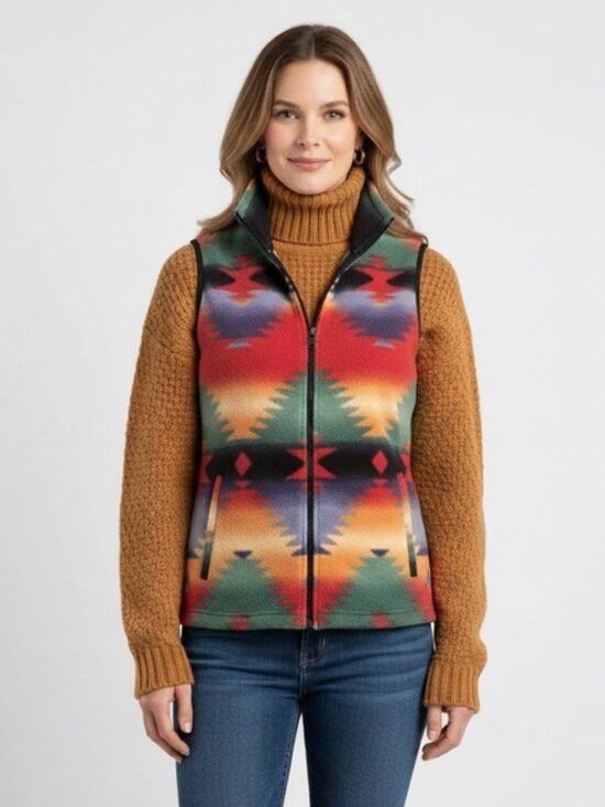 Chaps Ralph Lauren Chaps Ralph Lauren Aztec Southwestern Fleece Vest - Large Size L / US 10 / IT 46 - 1 Thumbnail