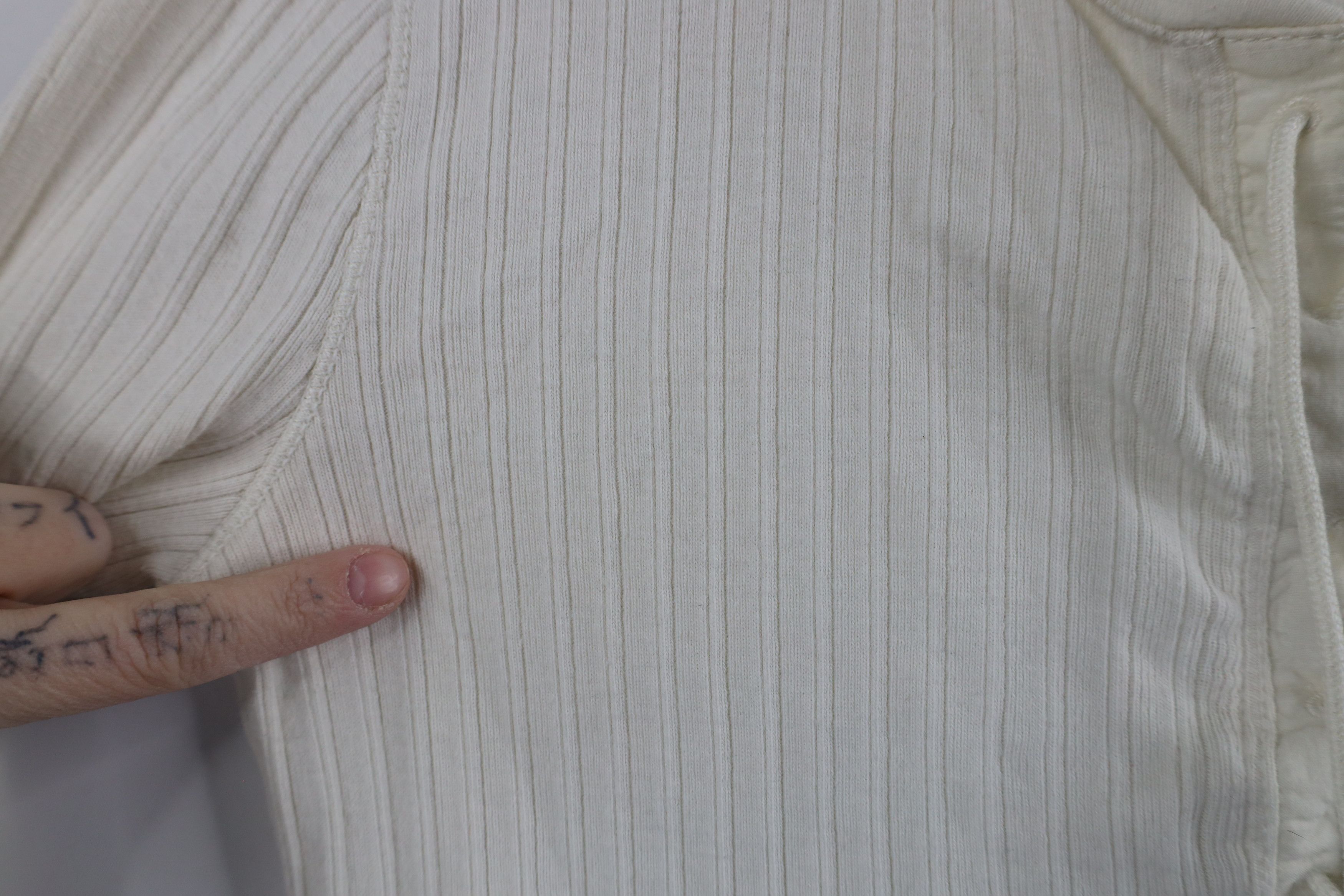 Ralph Lauren × Vintage Vintage 90s Y2K Ralph Lauren Ribbed Knit Fairy T-Shirt Cream Size S / US 4 / IT 40 - 5 Thumbnail