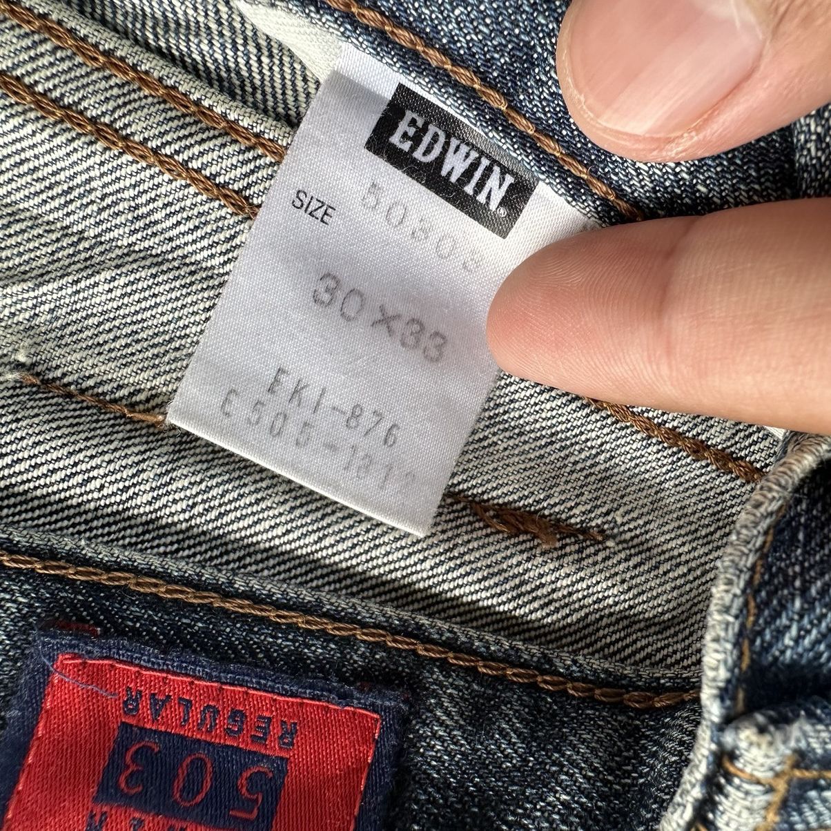 Japanese Brand W30 Vintage Edwin 503 Faded Distressed Denim Jean Pant Size US 30 / EU 46 - 8 Thumbnail