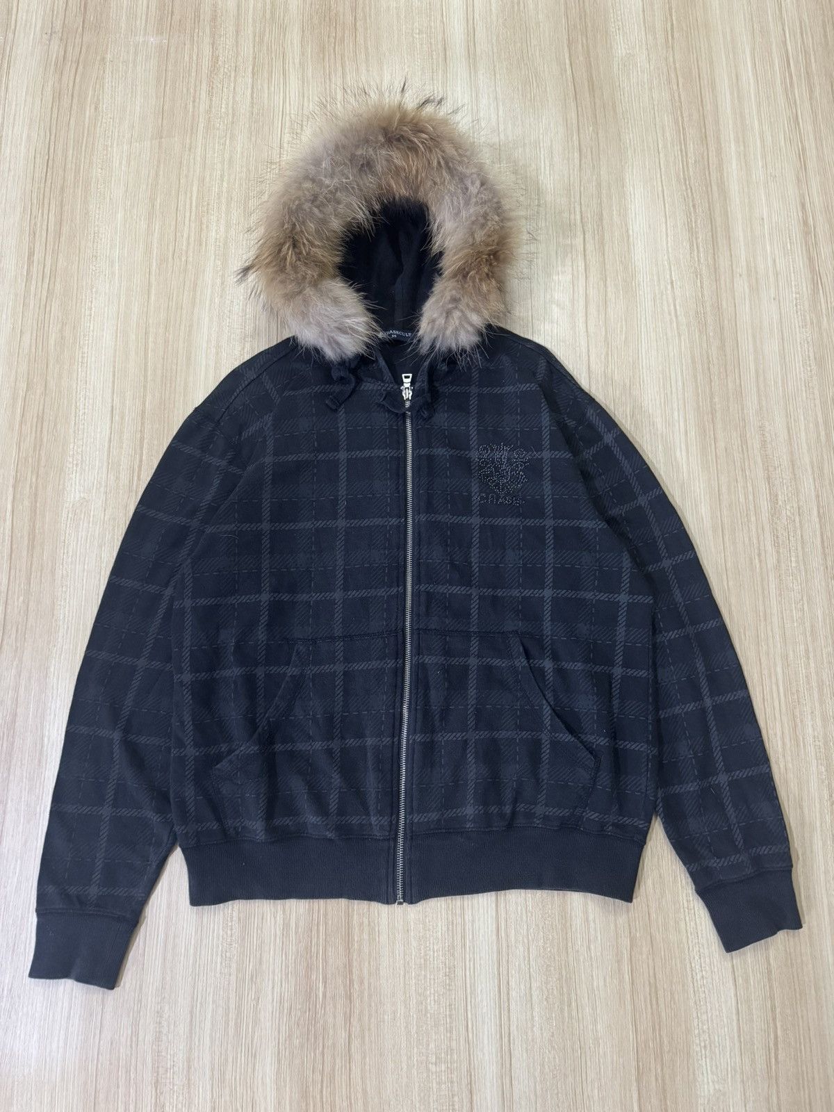 Japanese Brand CHAGE CULT HERITAGE DIAMOND STYLE WITH FUR HOODIE Size US M / EU 48-50 / 2 - 1 Thumbnail